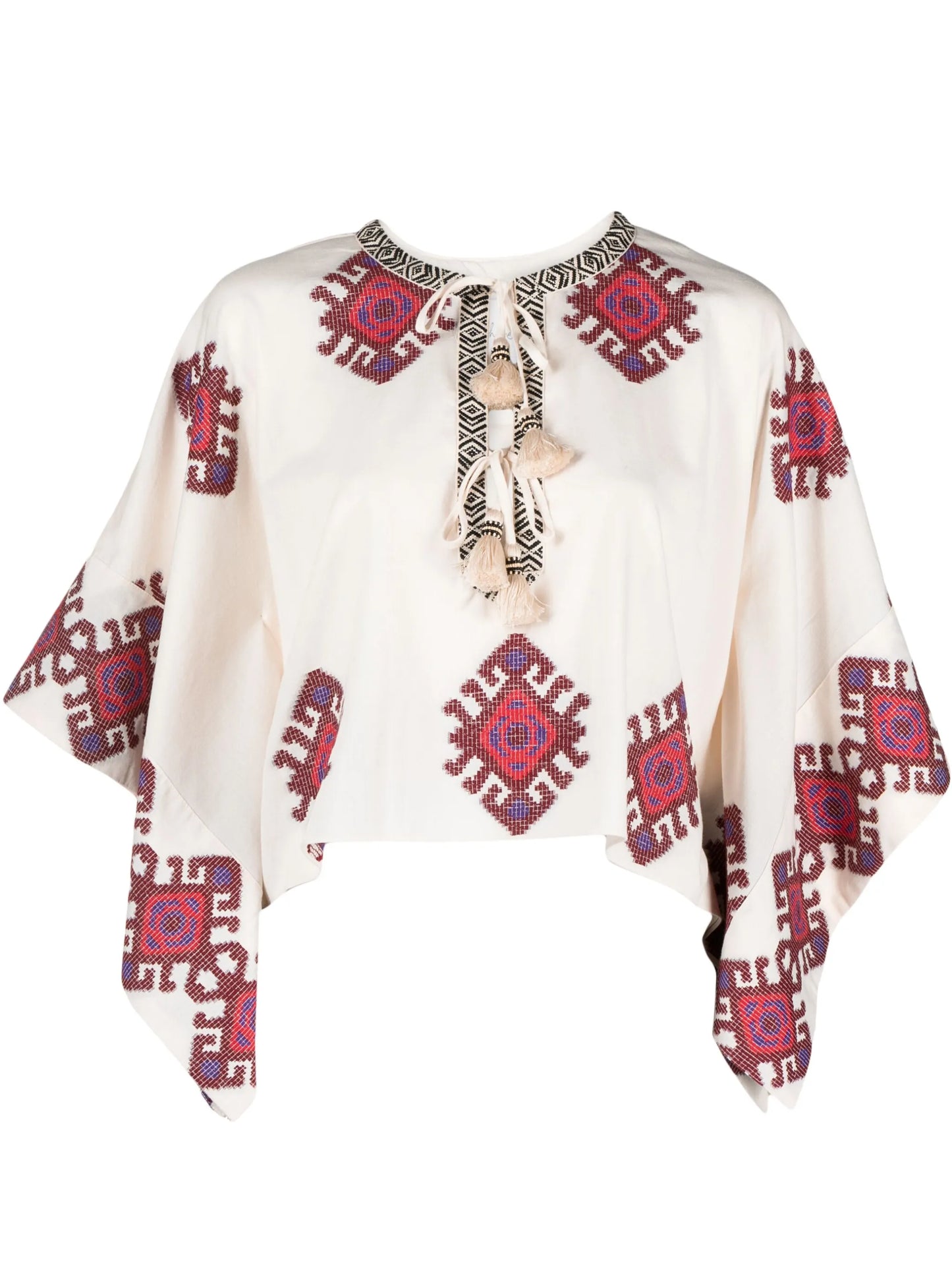 tassel-detail jacquard blouse