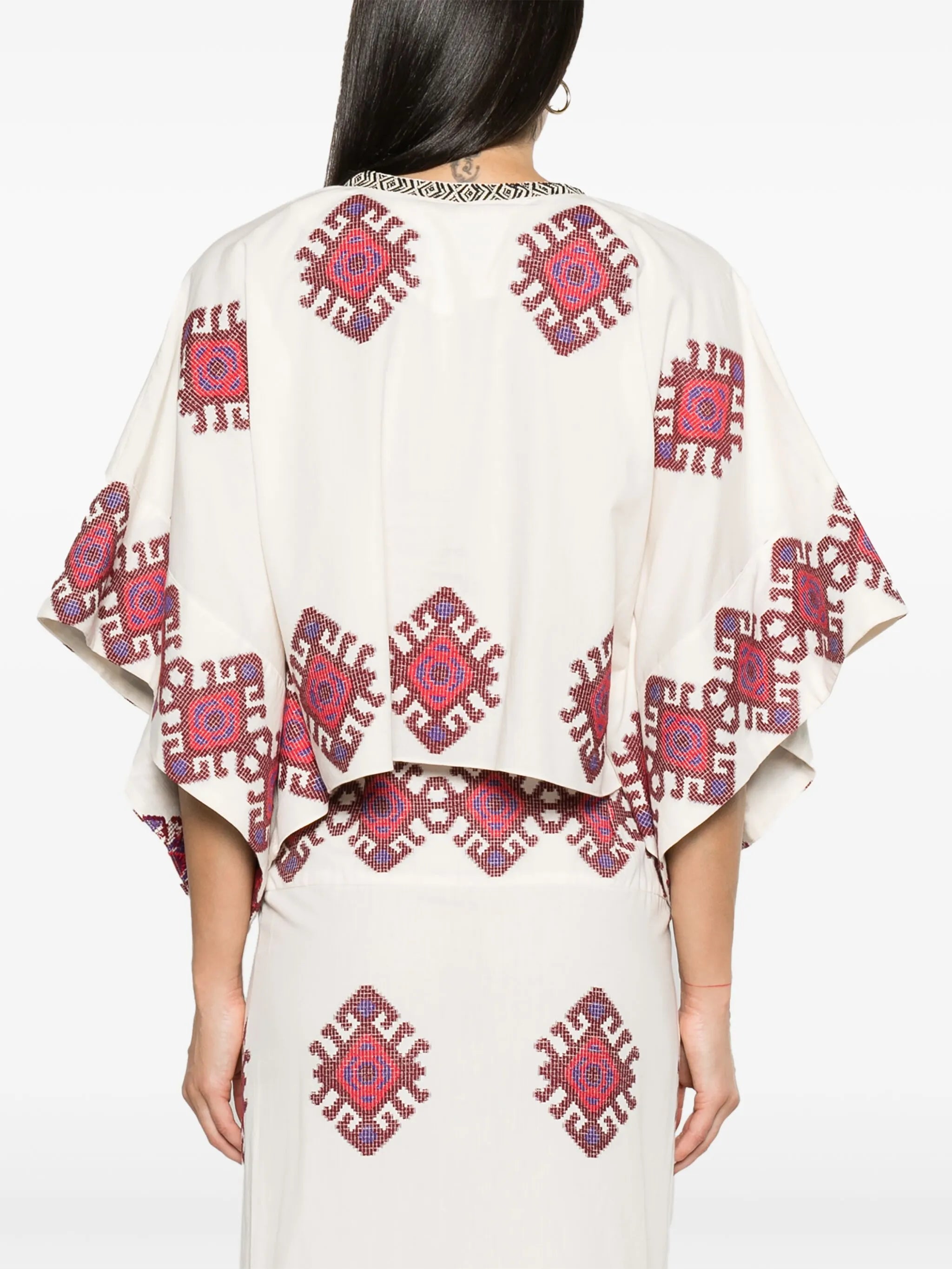 tassel-detail jacquard blouse