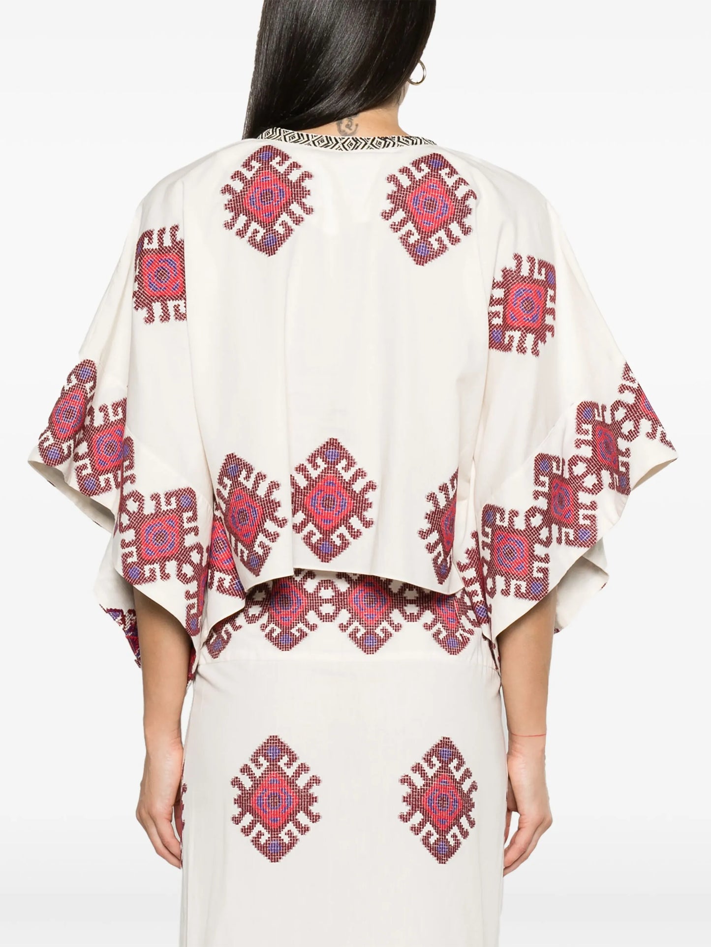 tassel-detail jacquard blouse
