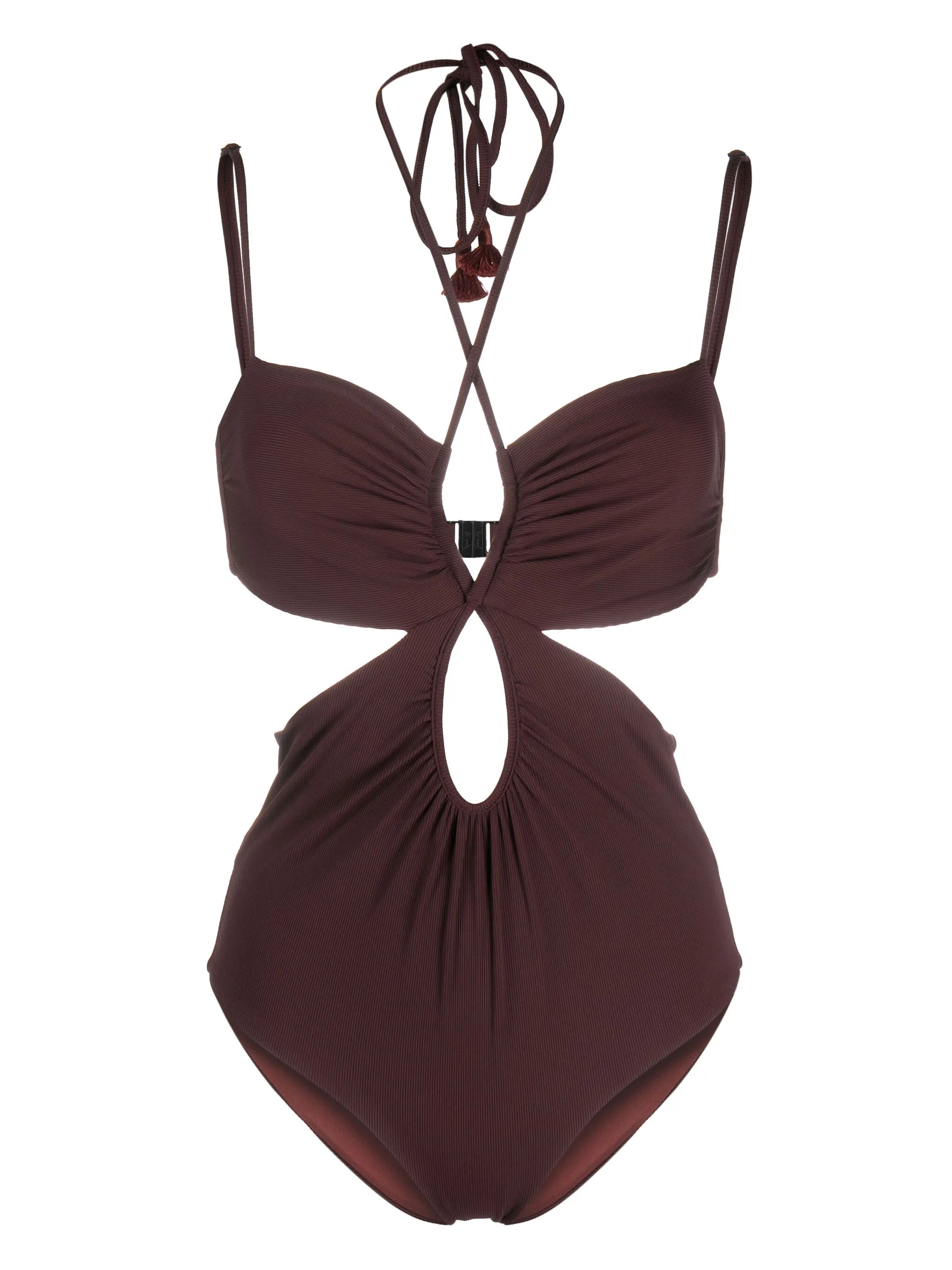Thorny cut-out ribbed swimsuit