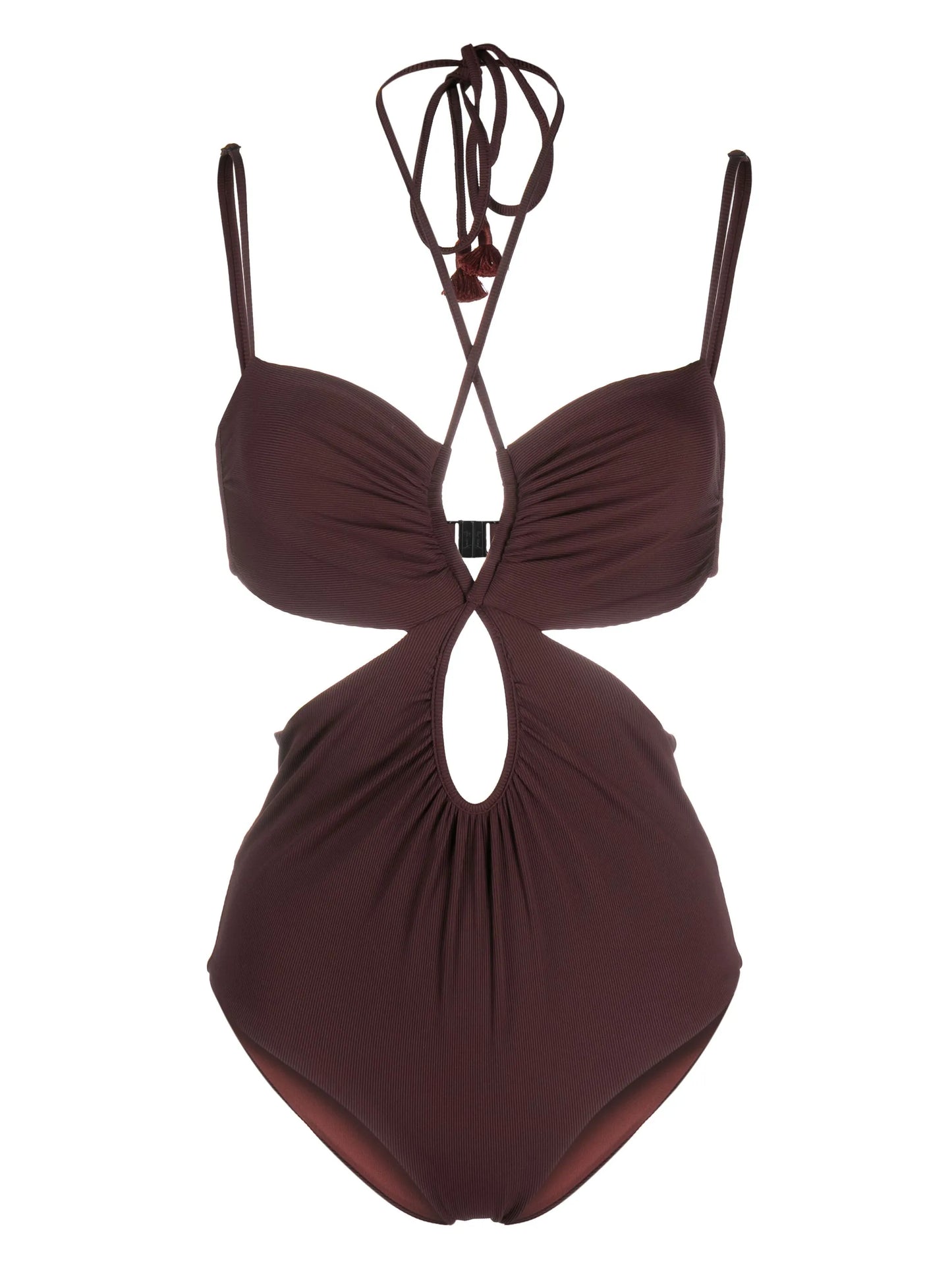 Thorny cut-out ribbed swimsuit