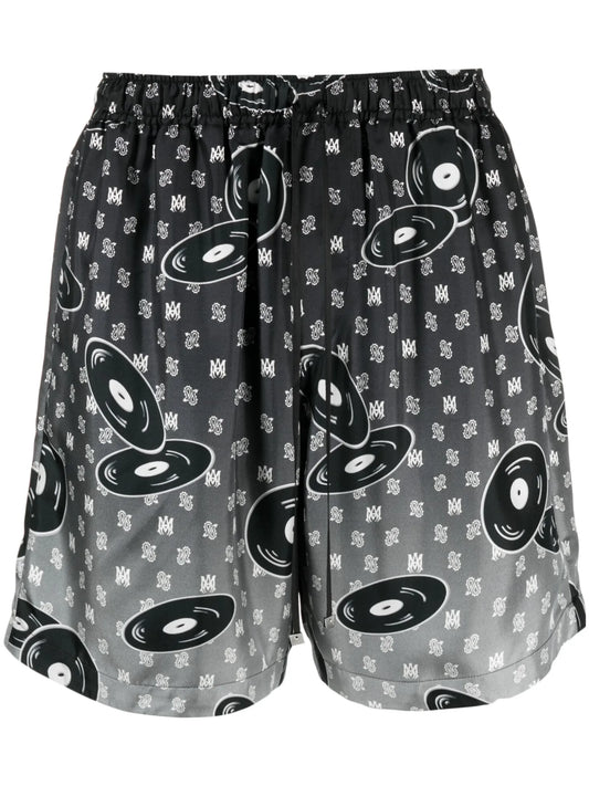 Falling Records silk shorts