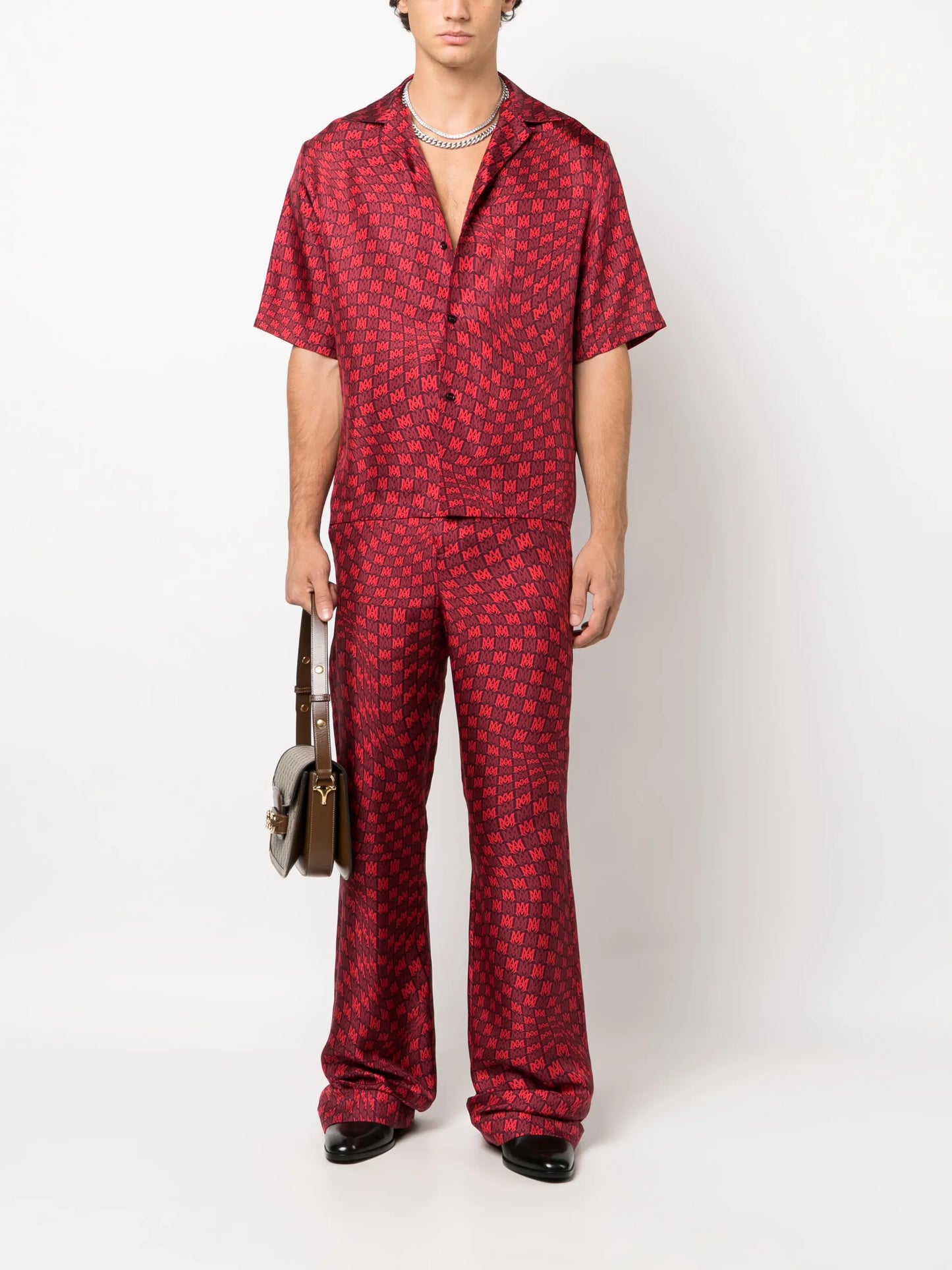 MA graphic-print silk shirt