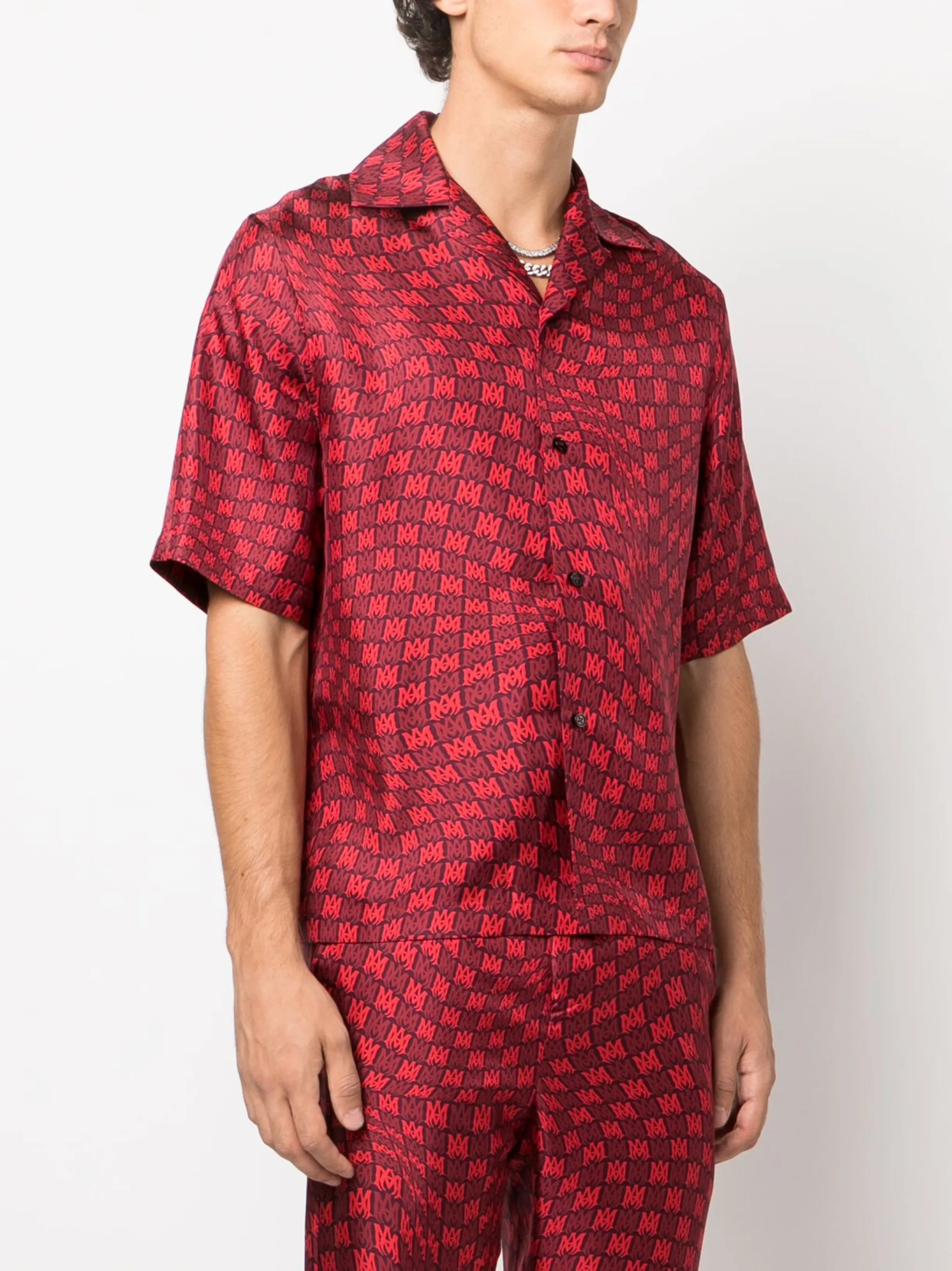 MA graphic-print silk shirt