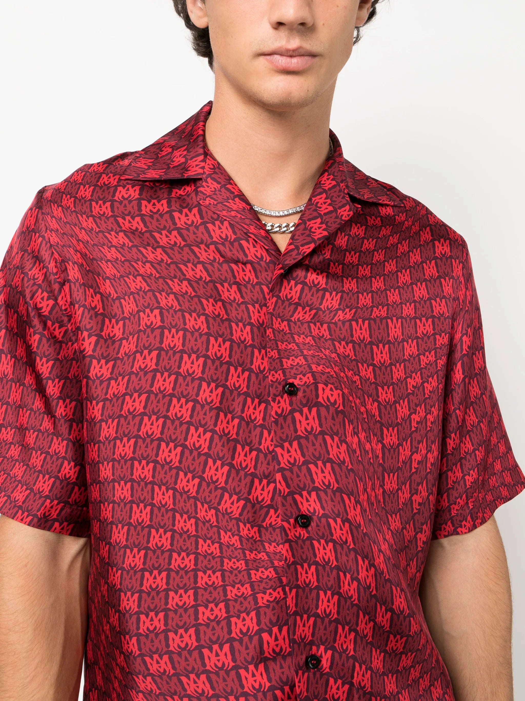 MA graphic-print silk shirt