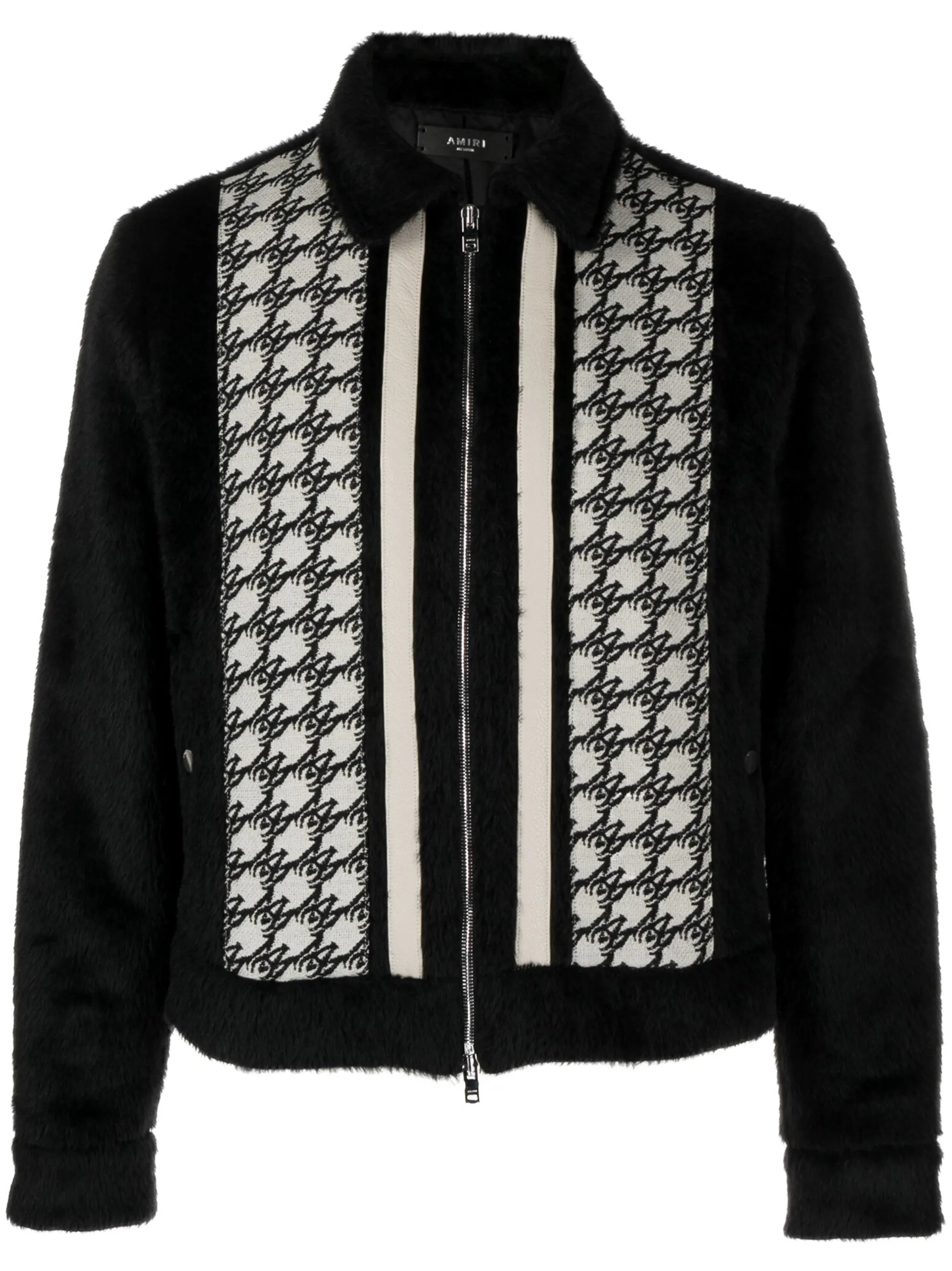 panelled alpaca-wool jacket