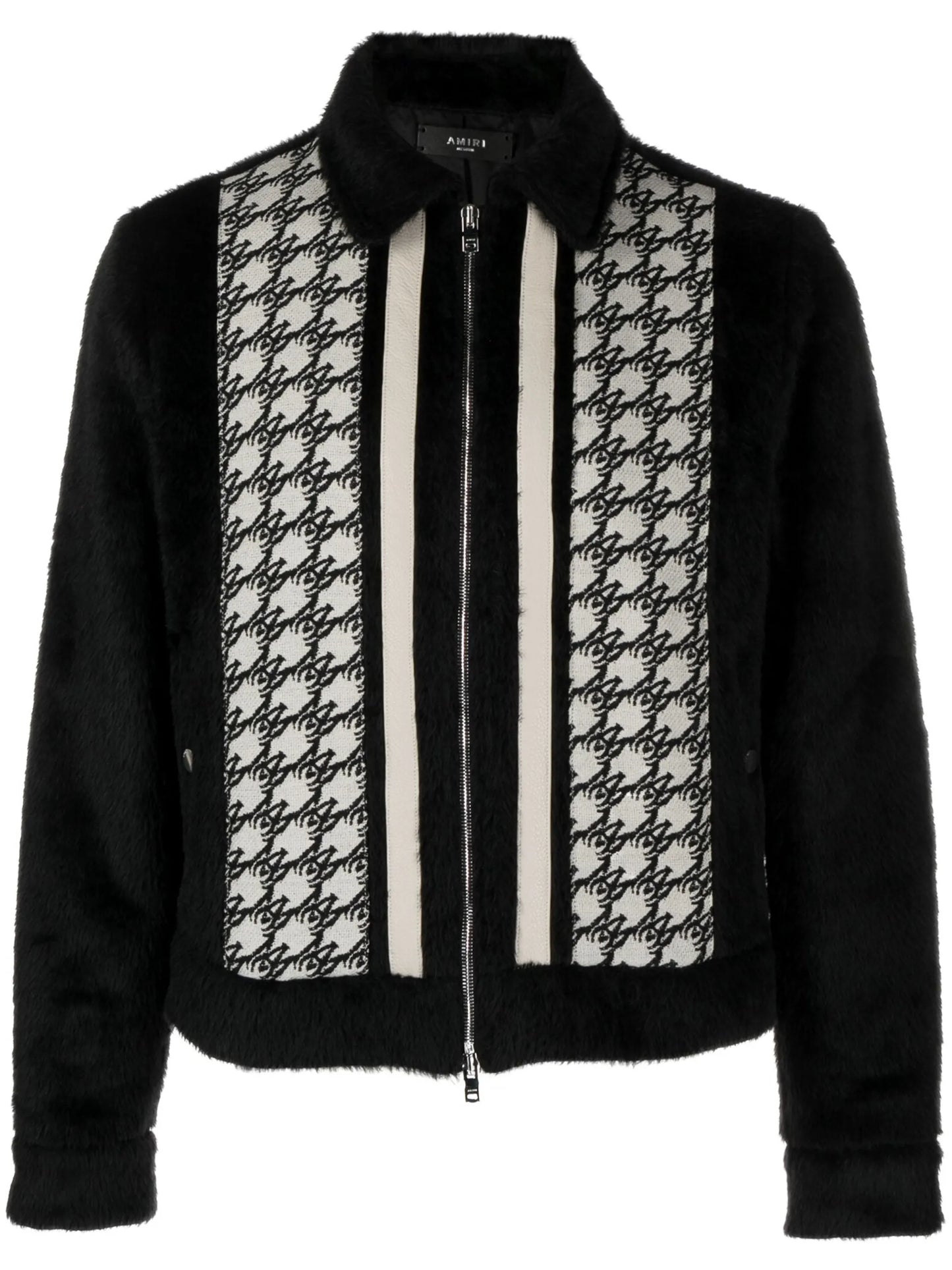 panelled alpaca-wool jacket