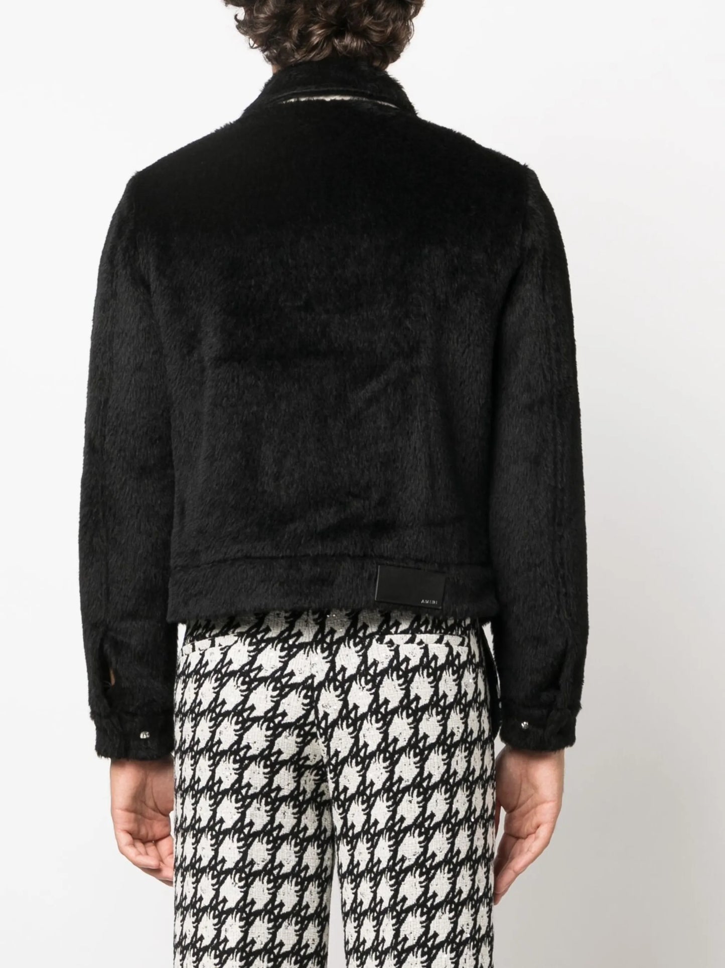 panelled alpaca-wool jacket