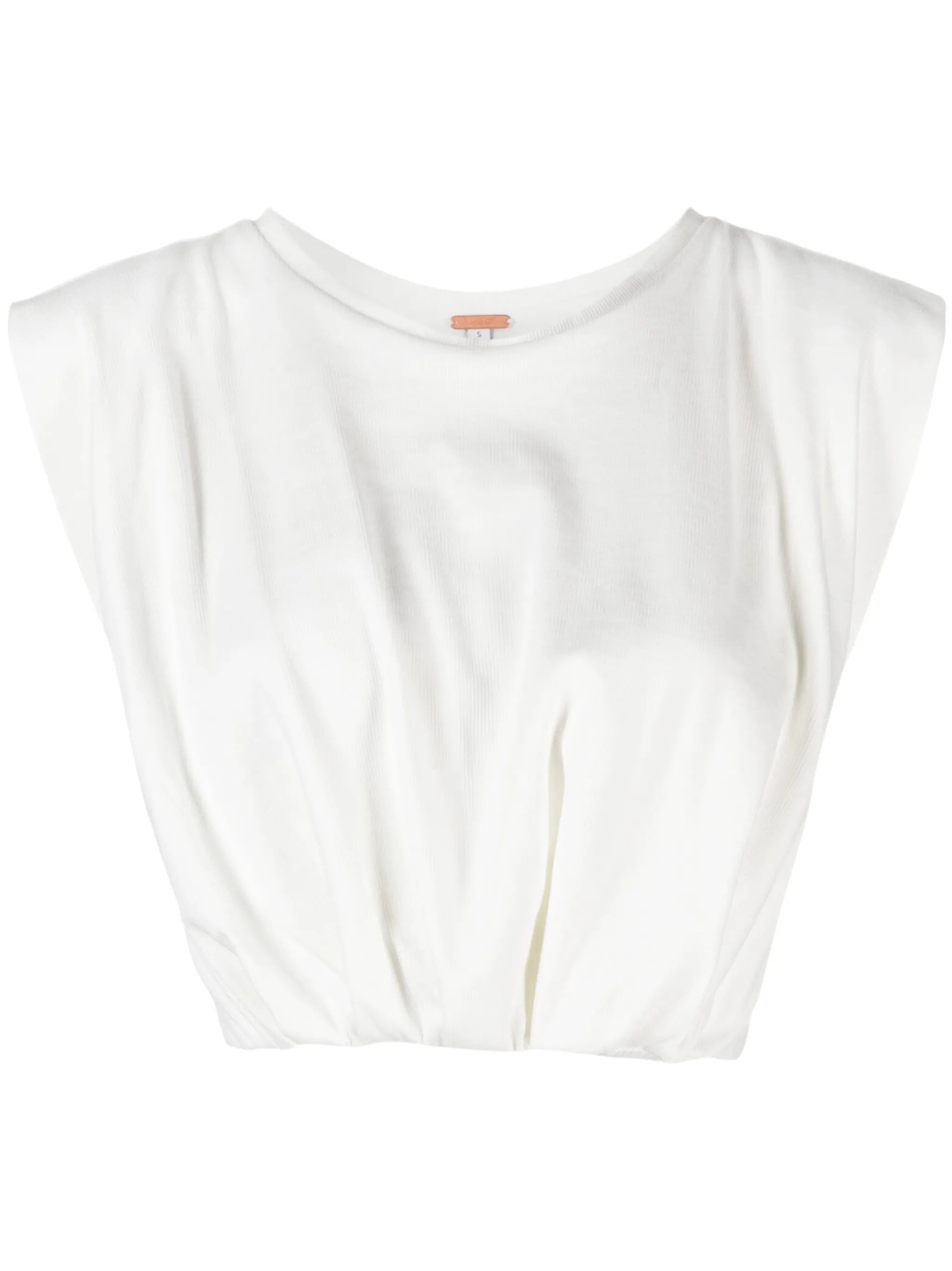 sleeveless ruched cropped top