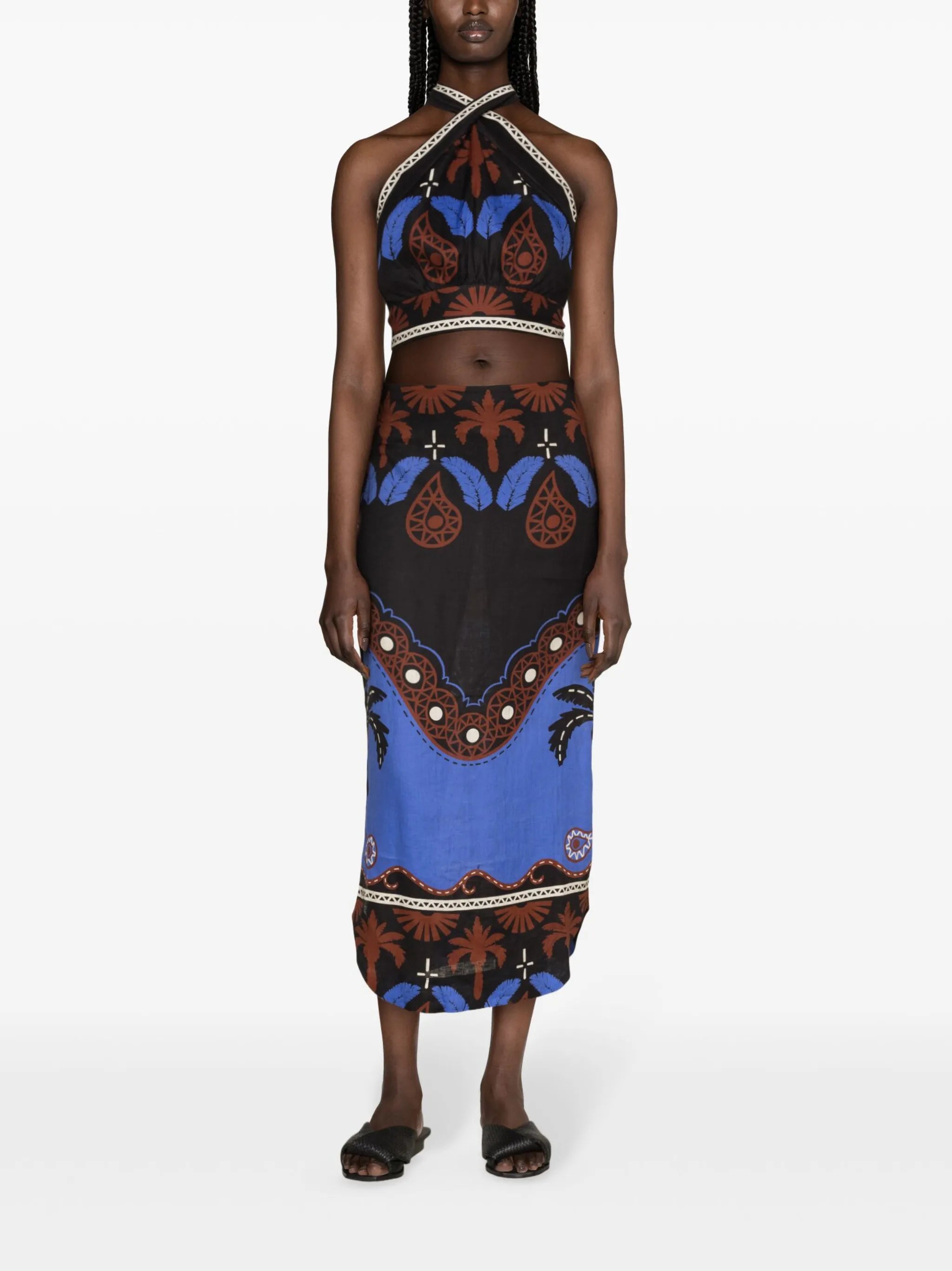 Masaaí Mythology carnival-print skirt