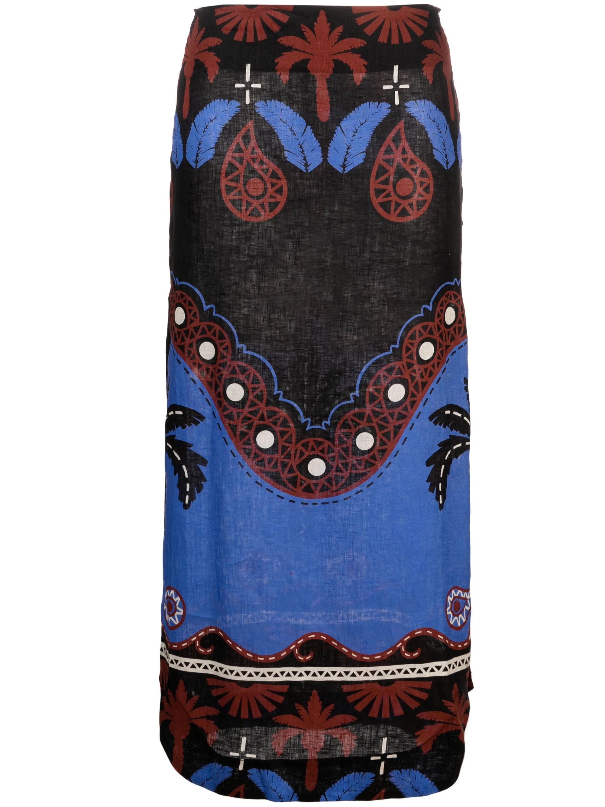 Masaaí Mythology carnival-print skirt