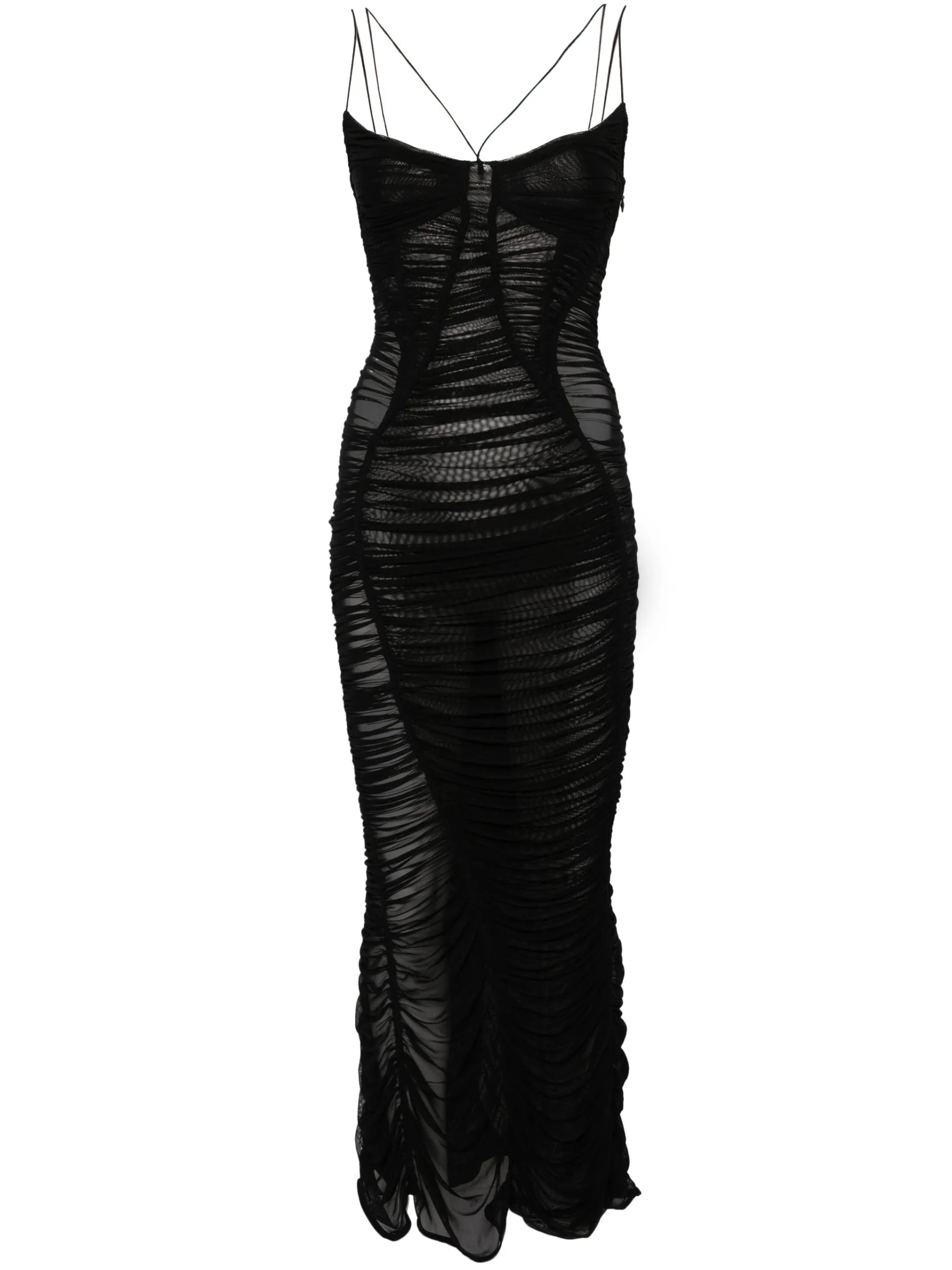 mesh fitted midi dress