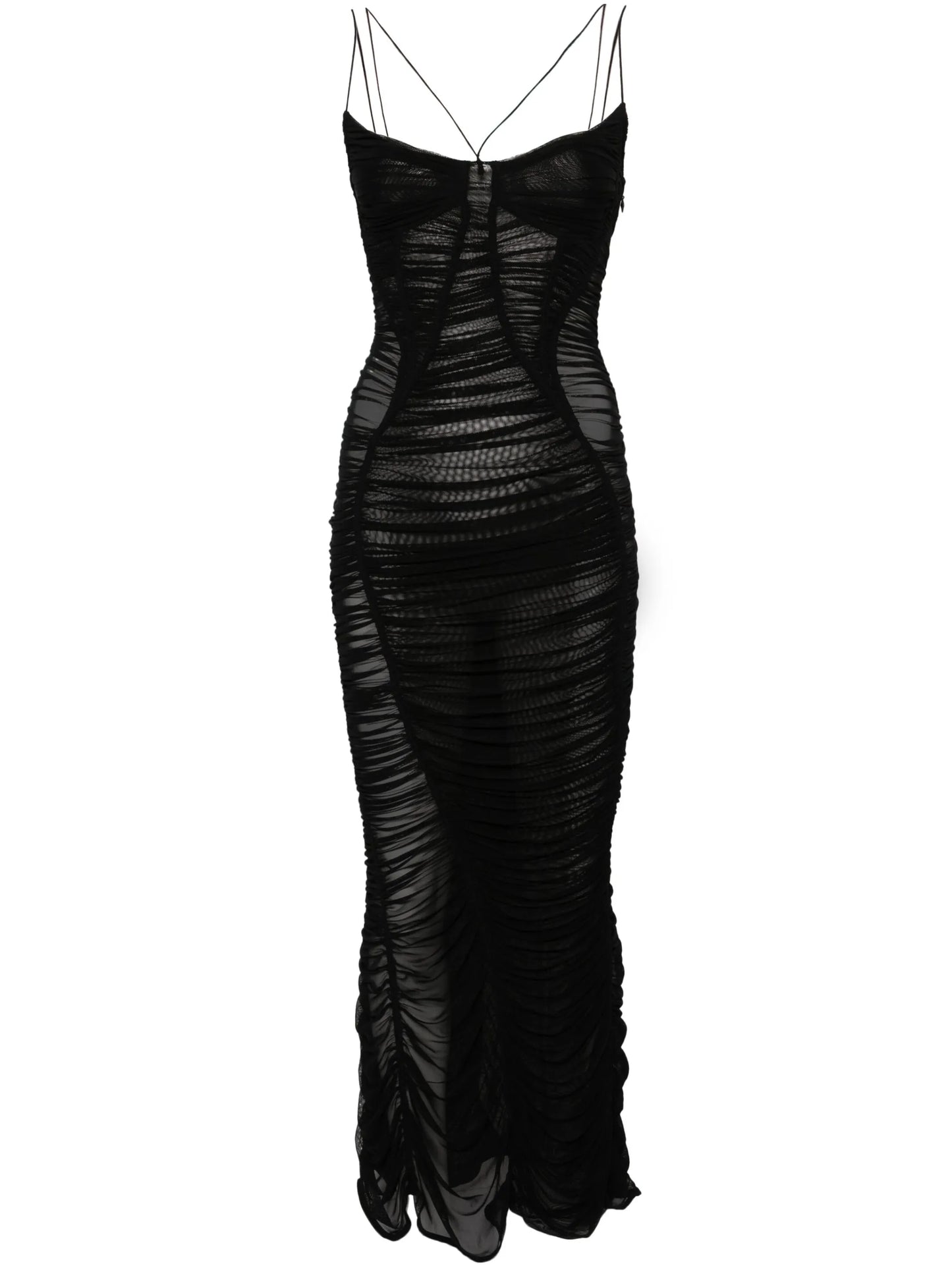 mesh fitted midi dress