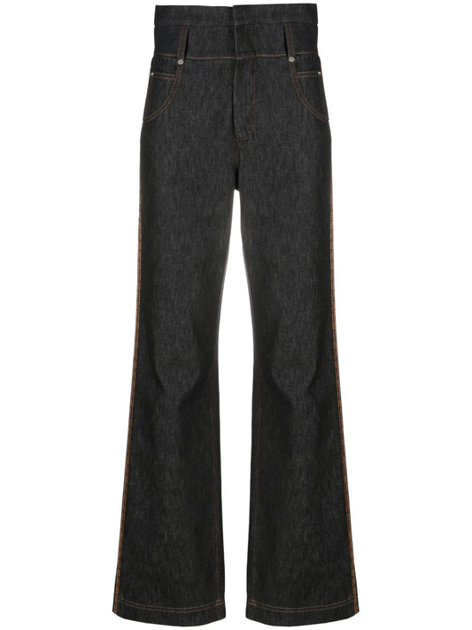 high-rise straight-leg jeans
