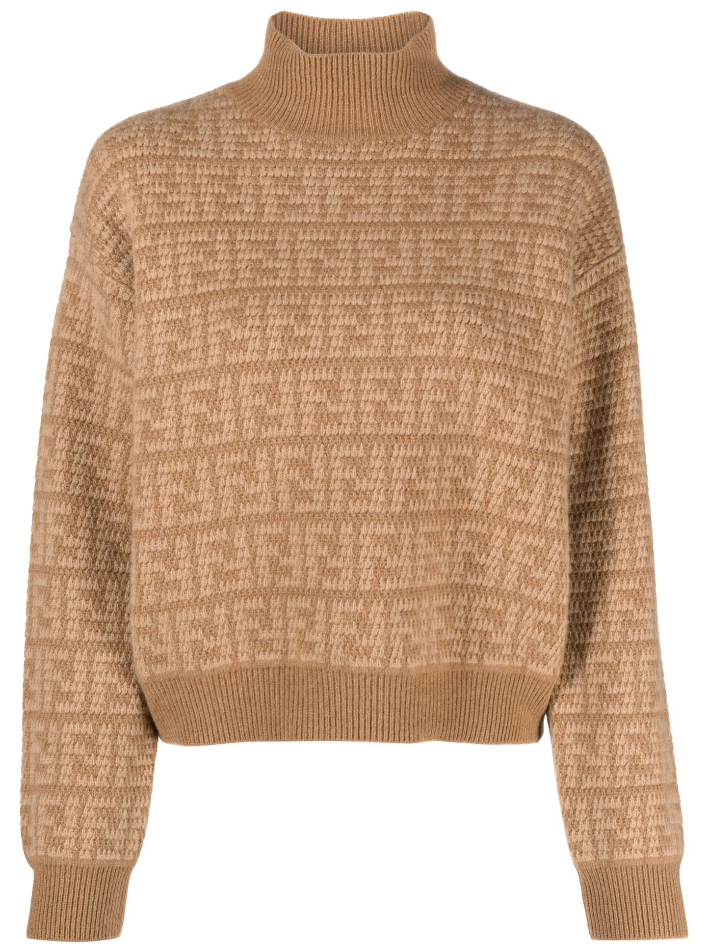 FF-monogram crochet-knit jumper