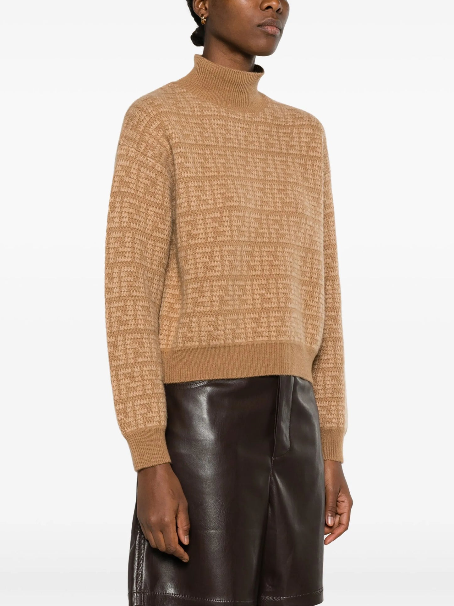 FF-monogram crochet-knit jumper