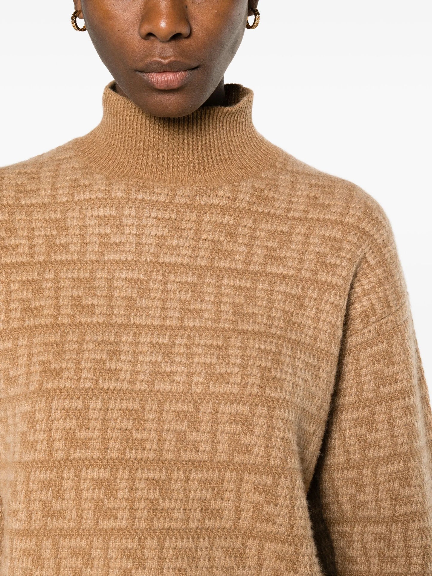 FF-monogram crochet-knit jumper