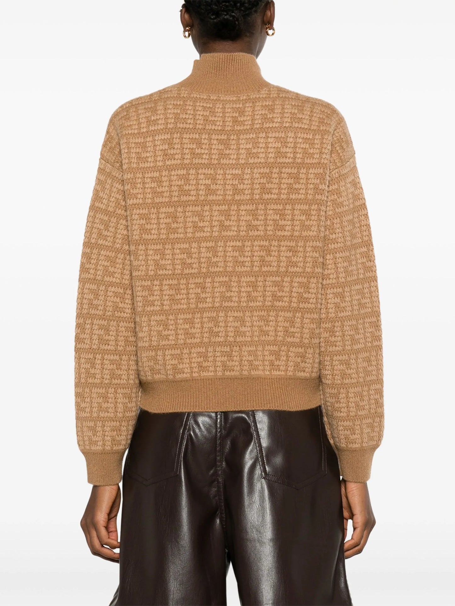FF-monogram crochet-knit jumper