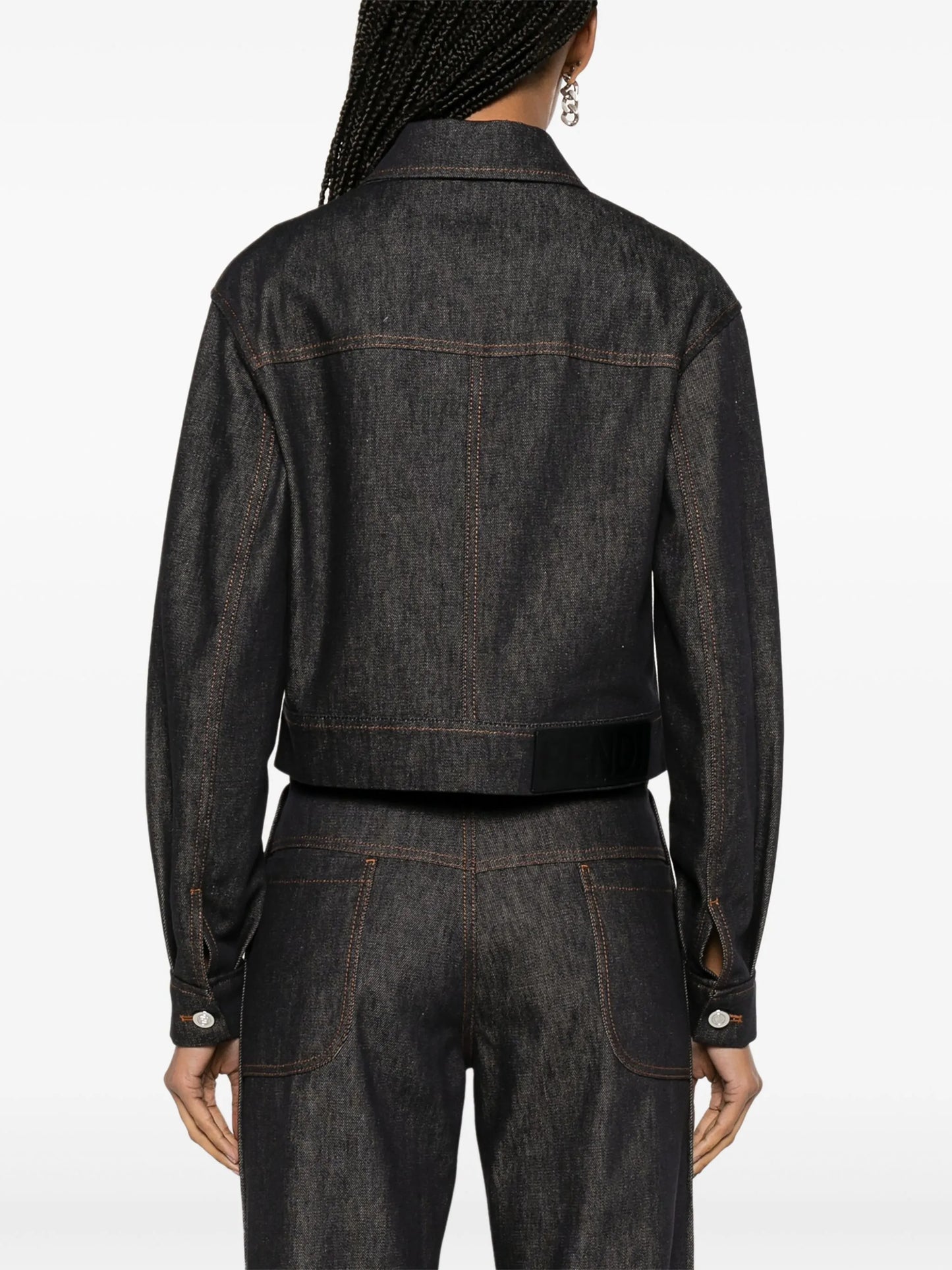 FF-embroidered denim jacket