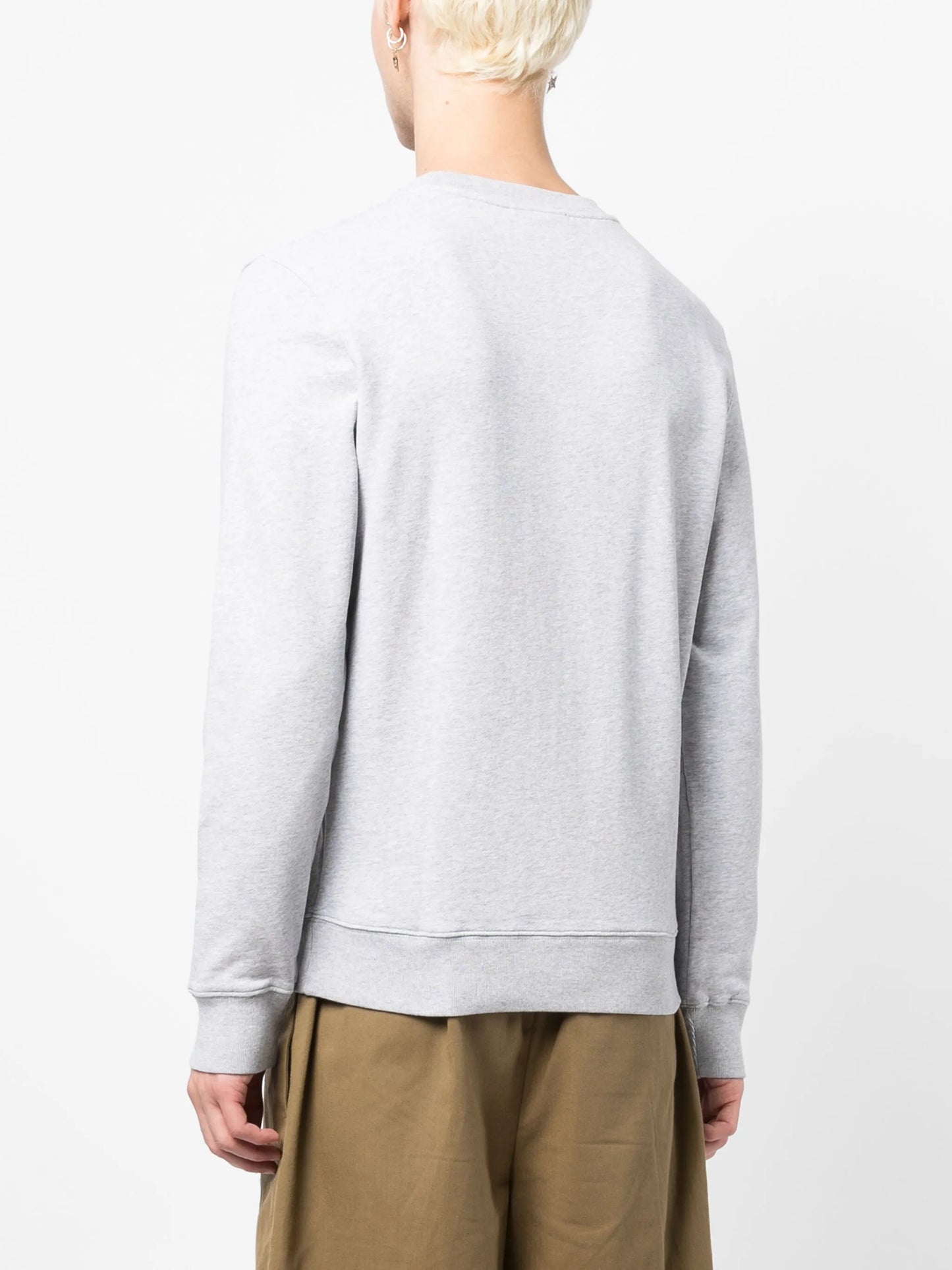 logo-embroidered mélange-effect sweatshirt