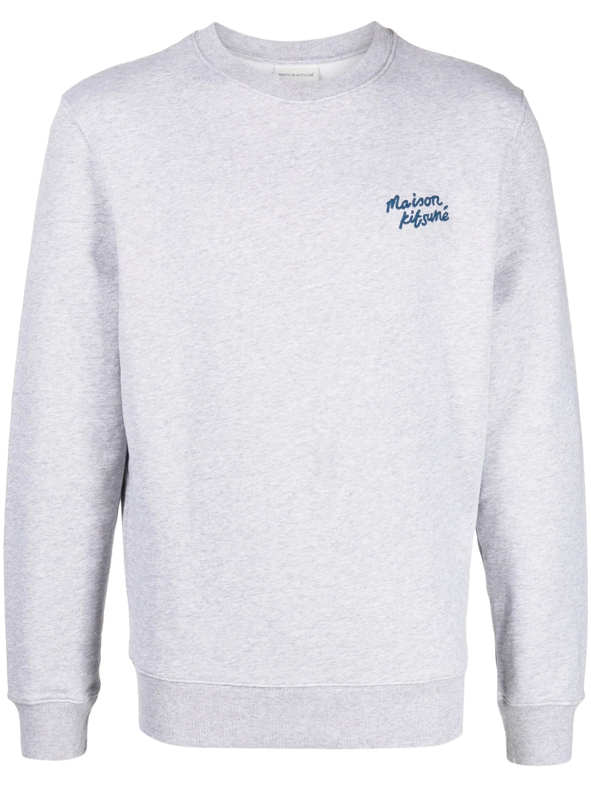 logo-embroidered mélange-effect sweatshirt