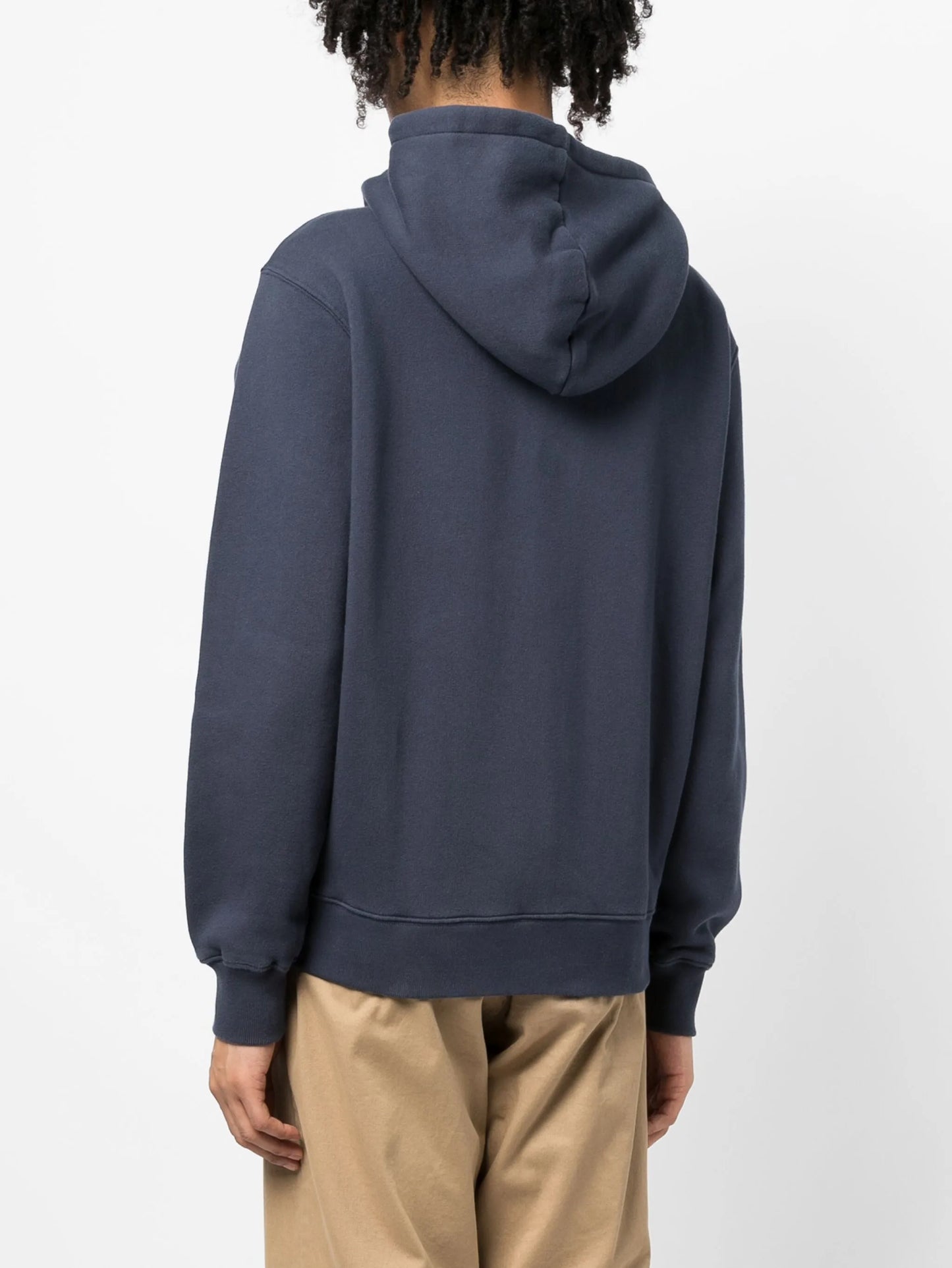 Fox-patch cotton drawstring hoodie