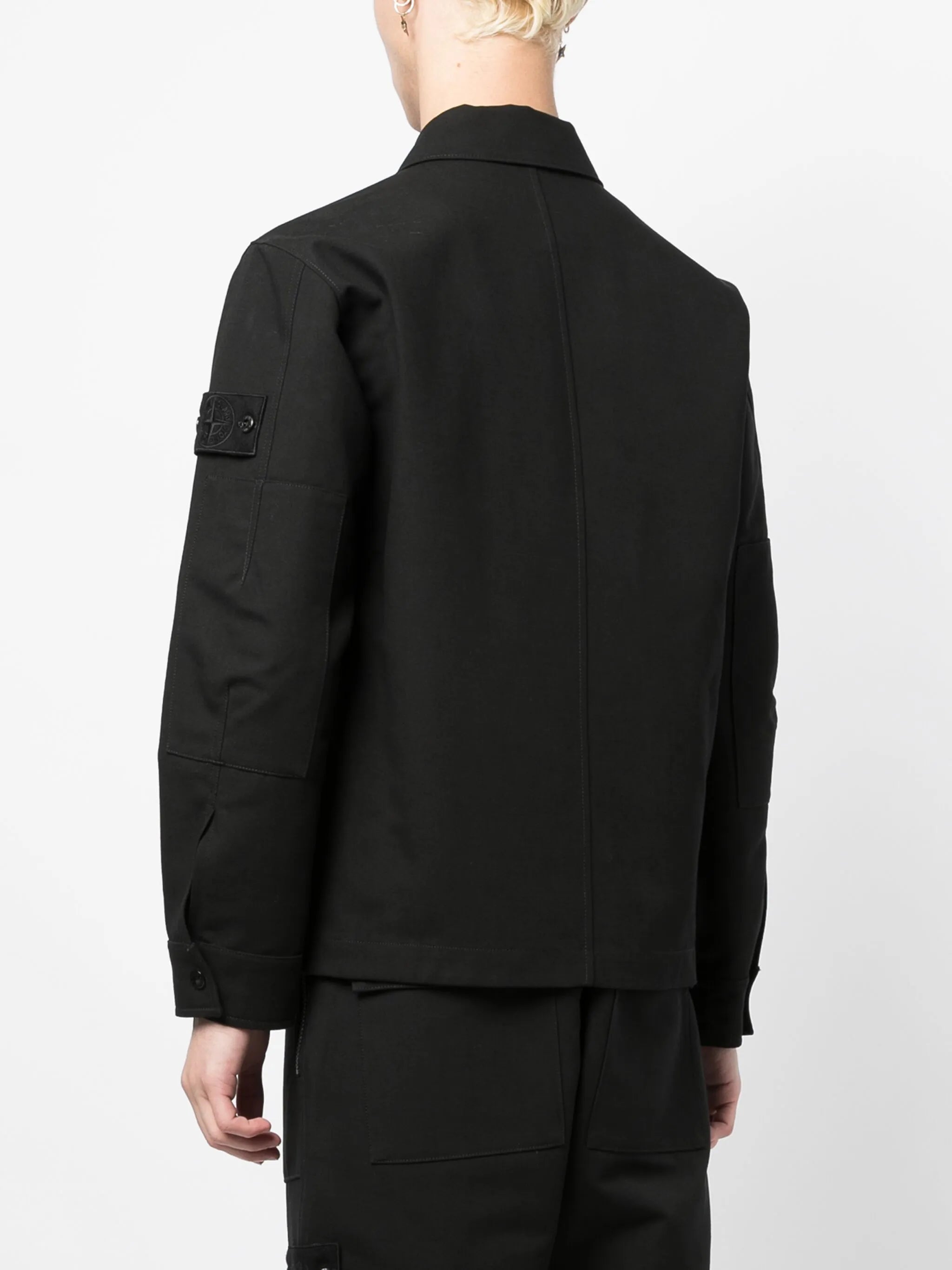 Compass-patch shirt jacket