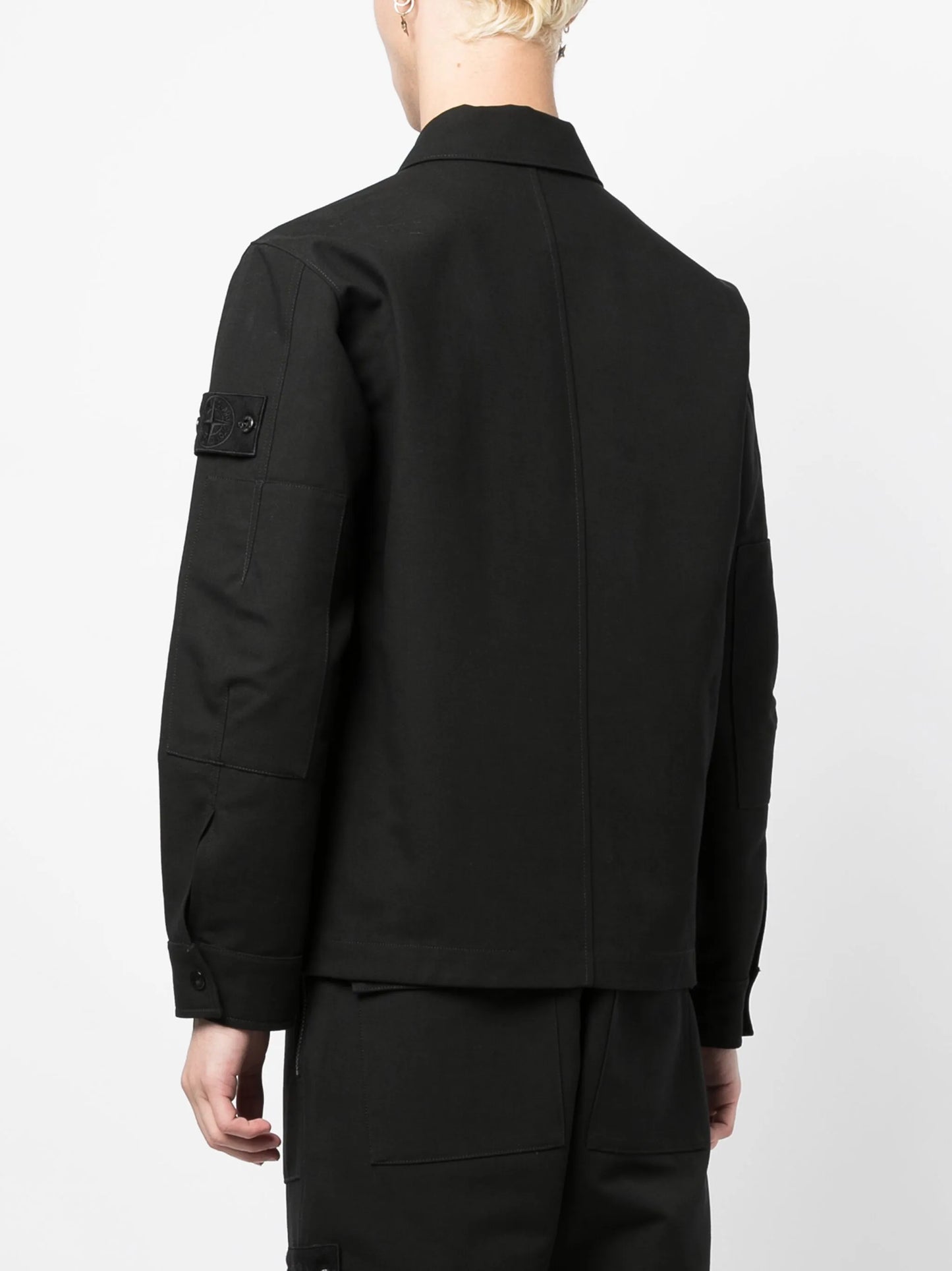 Compass-patch shirt jacket