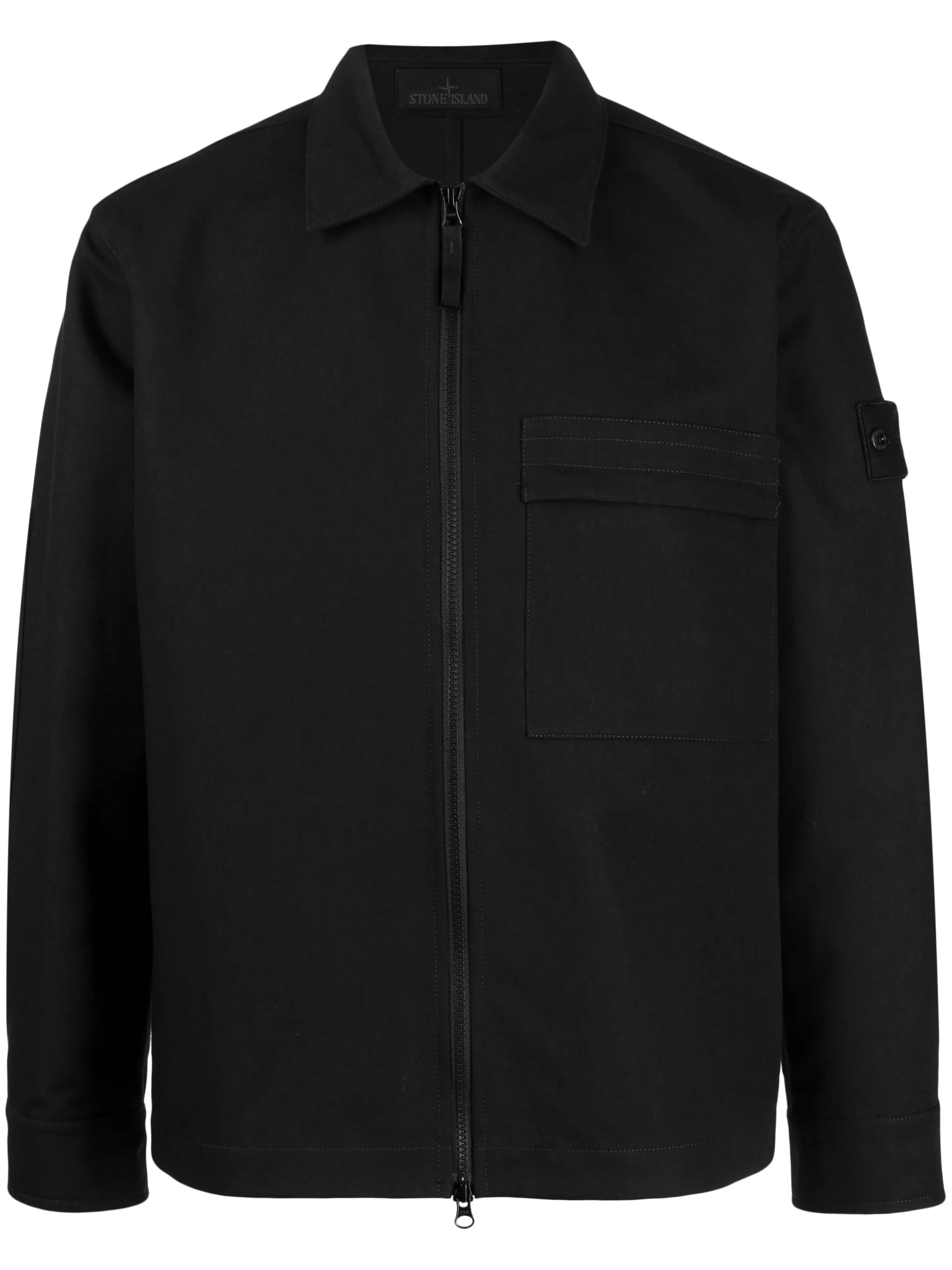 Compass-patch shirt jacket