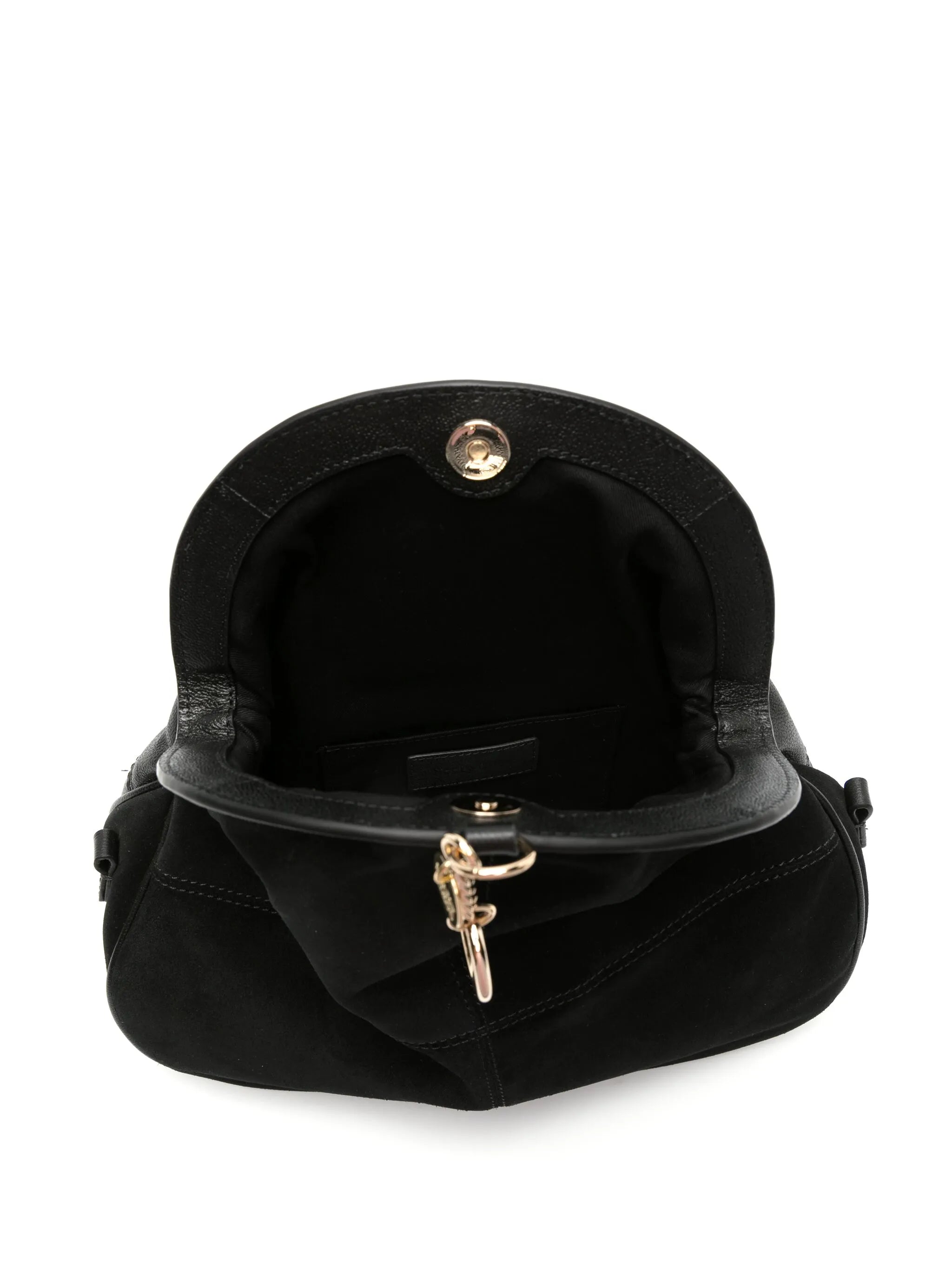 logo-embossed panelled shoulder bag