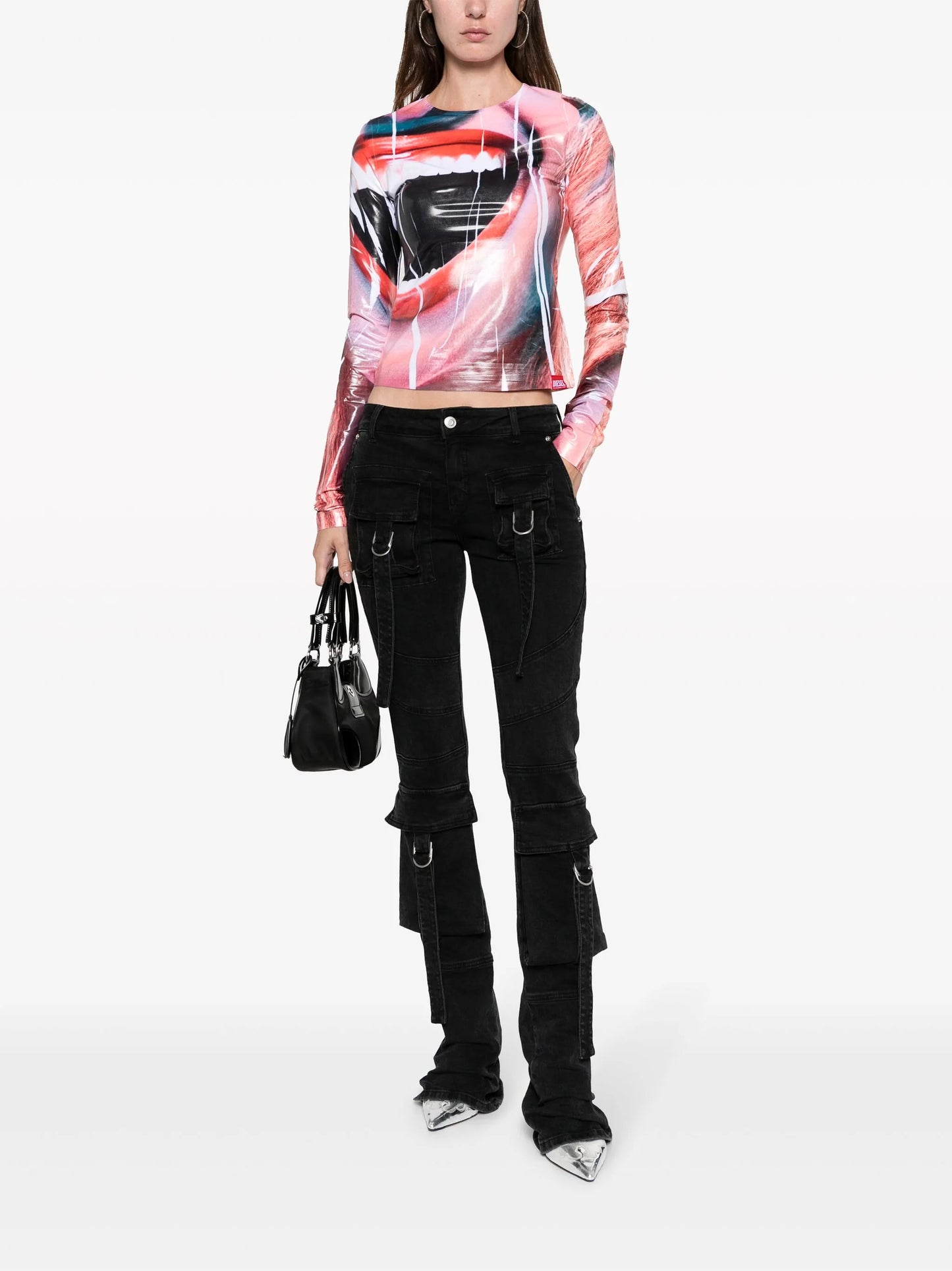 T-Clauzi-M1 graphic-print stretch T-shirt