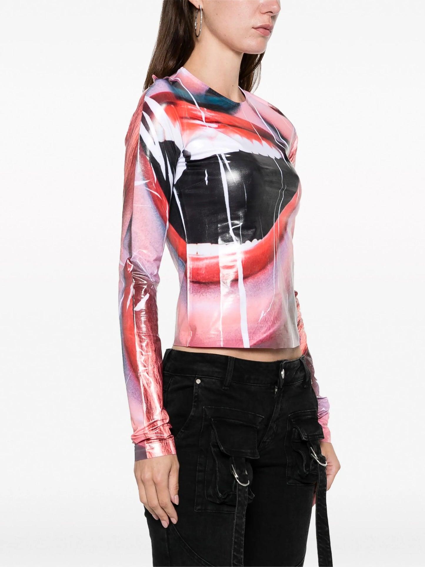 T-Clauzi-M1 graphic-print stretch T-shirt