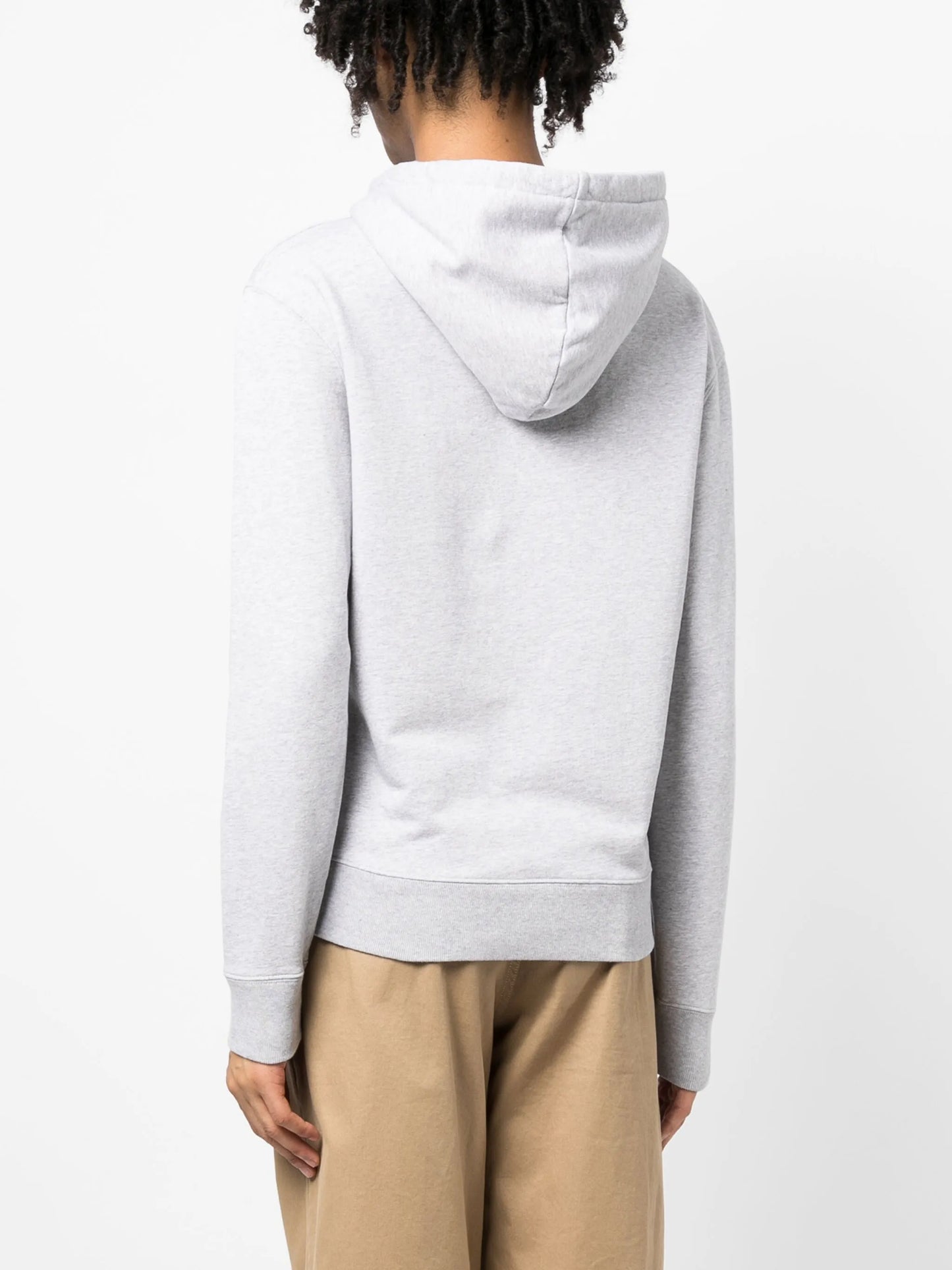 fox-print mélange-jersey hoodie
