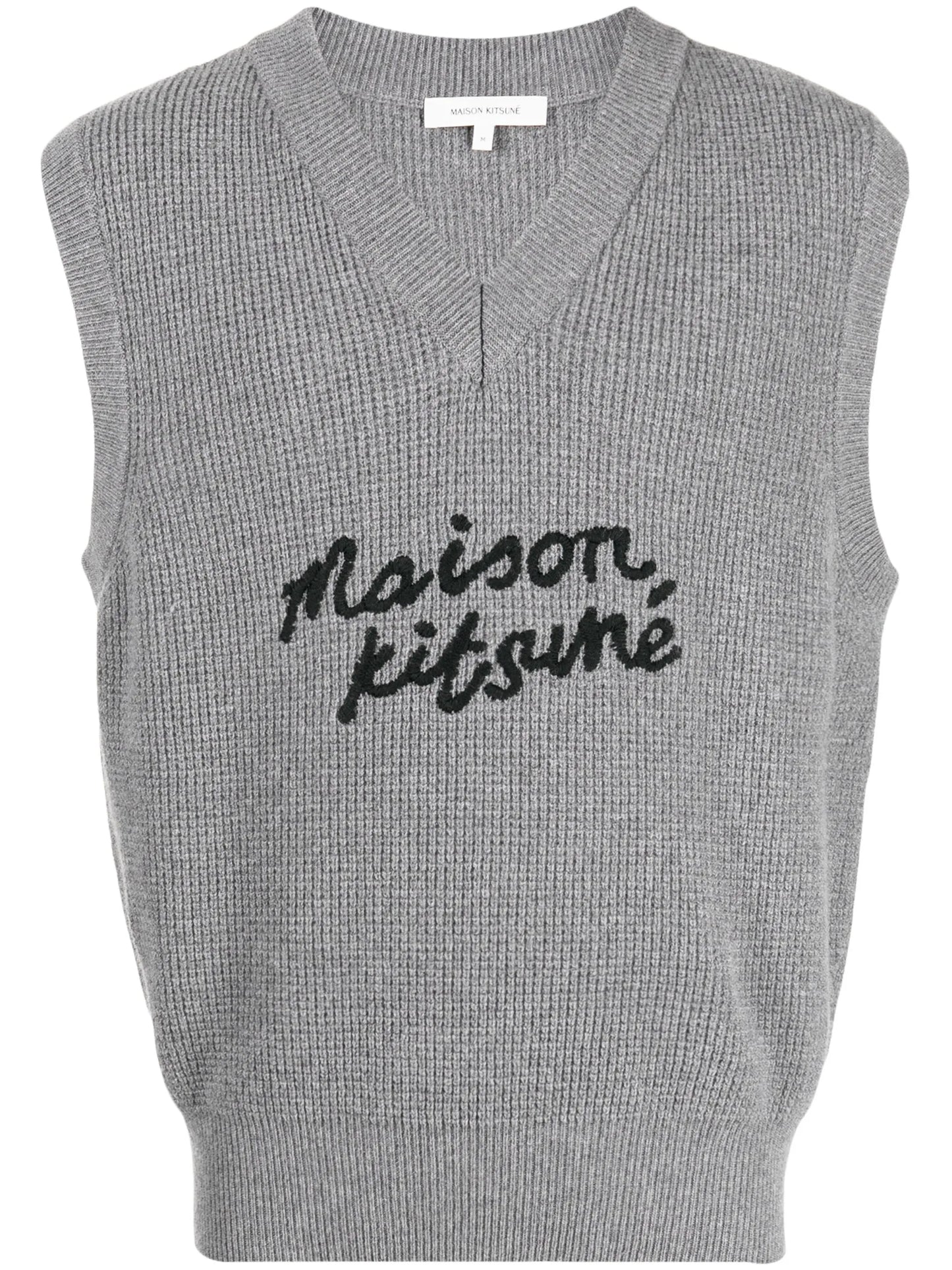 logo-embroidered wool vest
