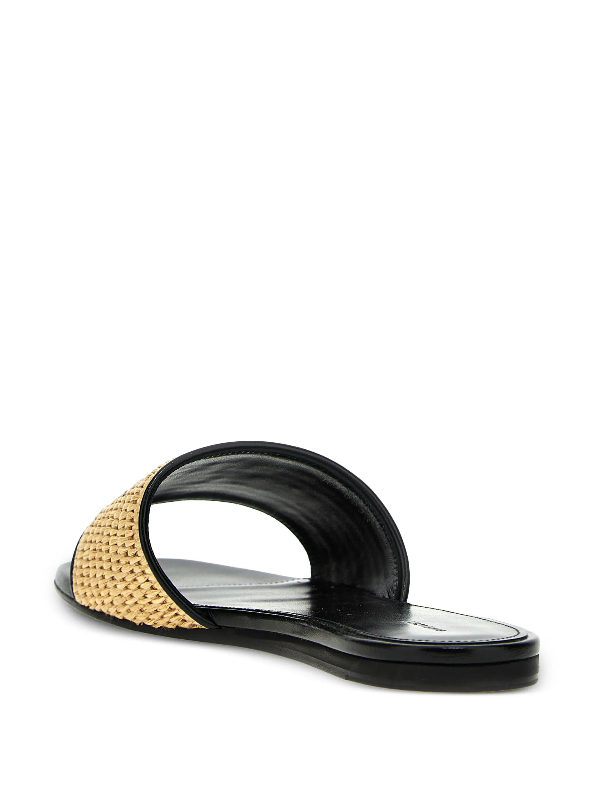 4G woven-raffia flat sandals