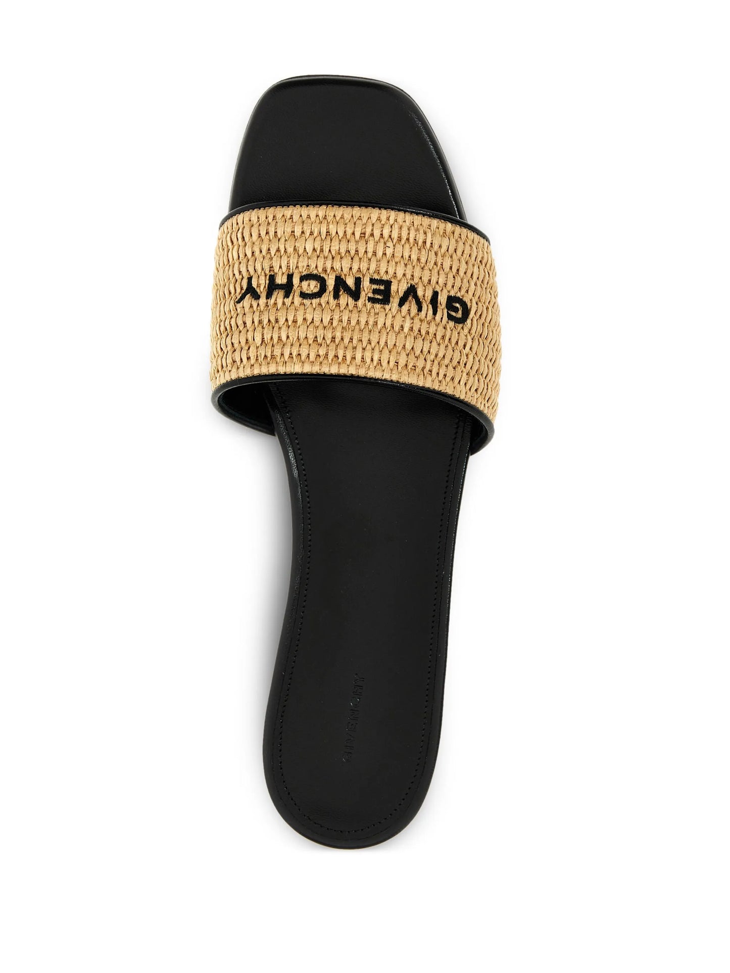 4G woven-raffia flat sandals