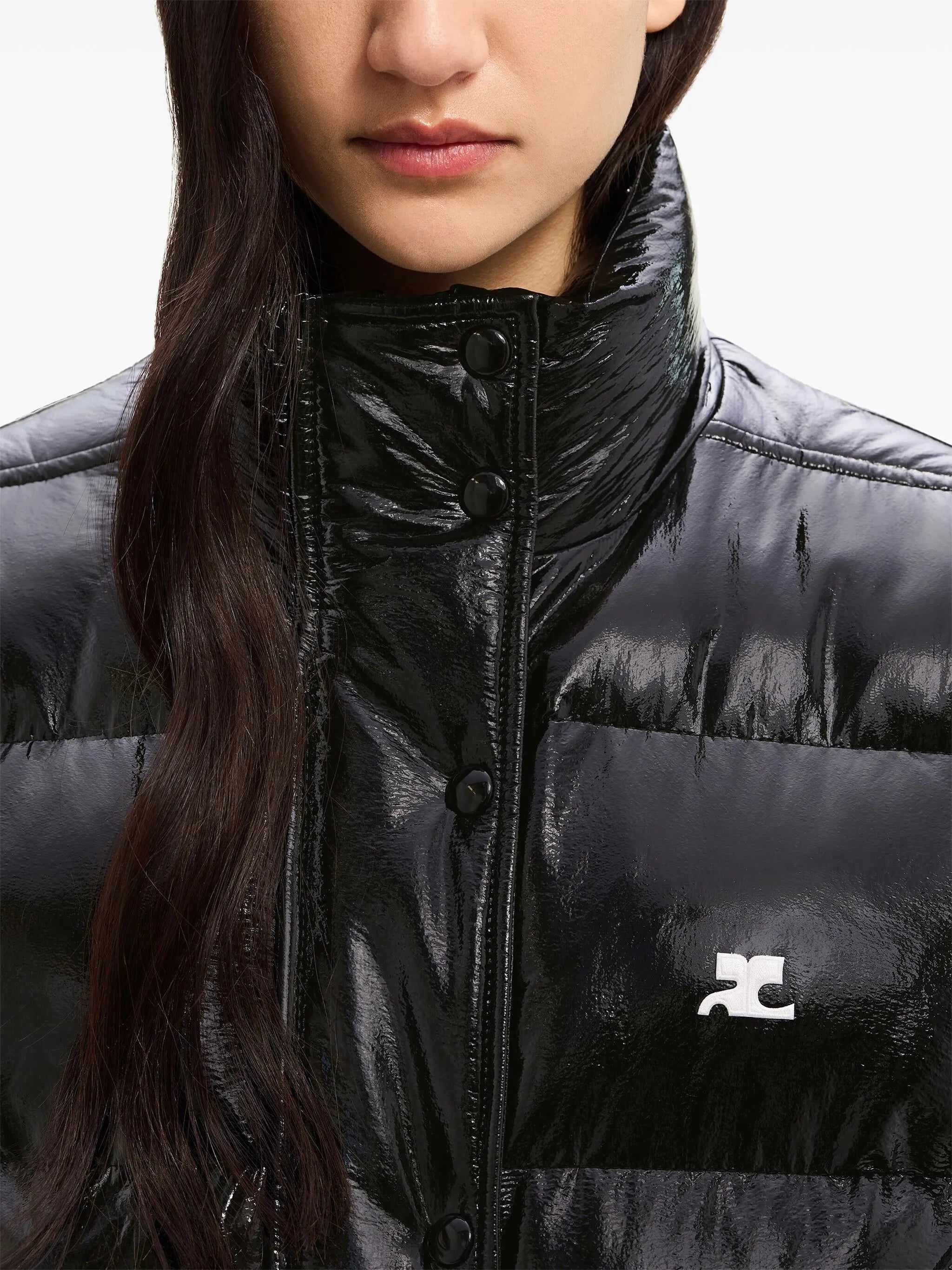 Vynil logo-print puffer jacket