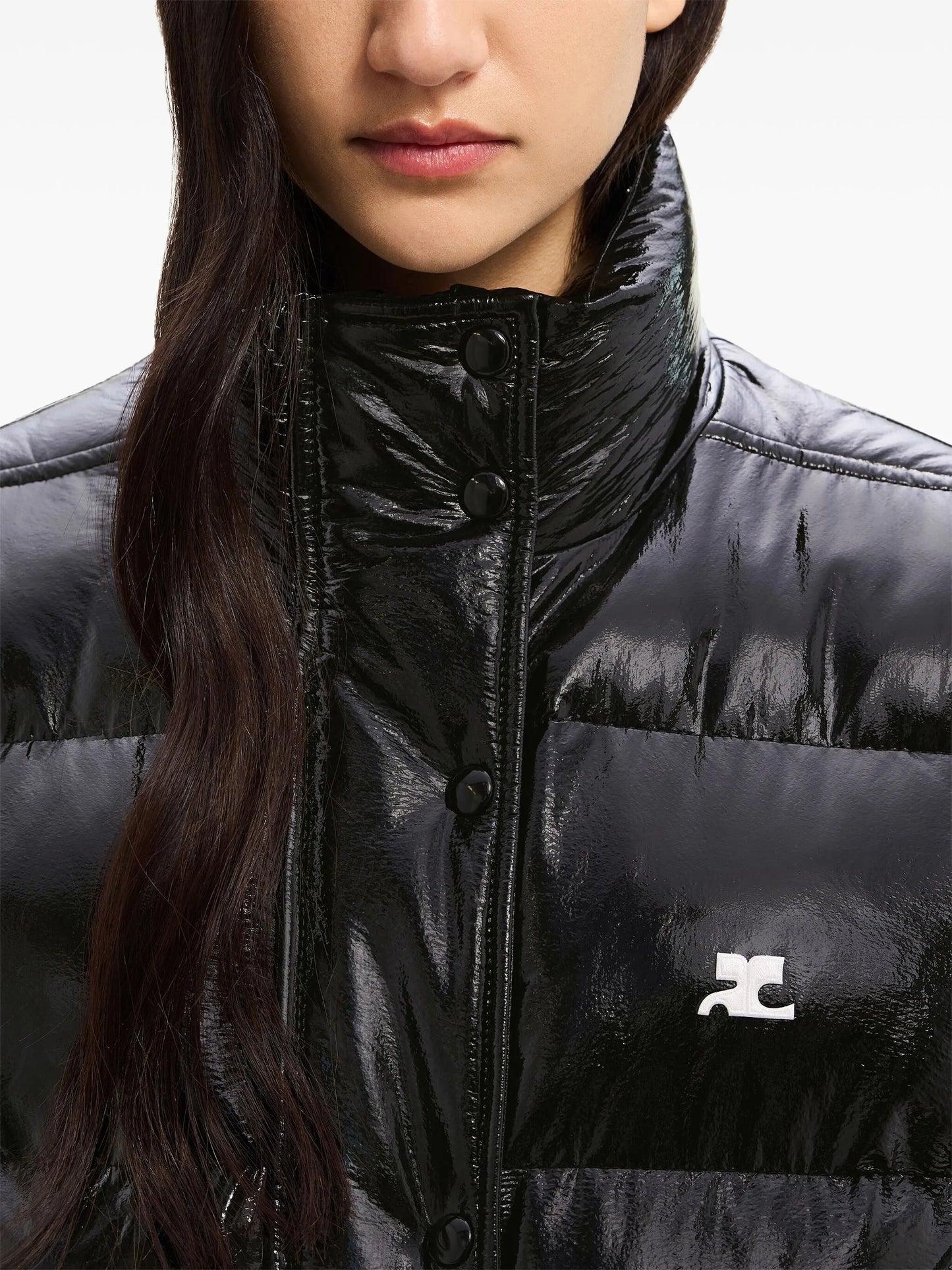 Vynil logo-print puffer jacket