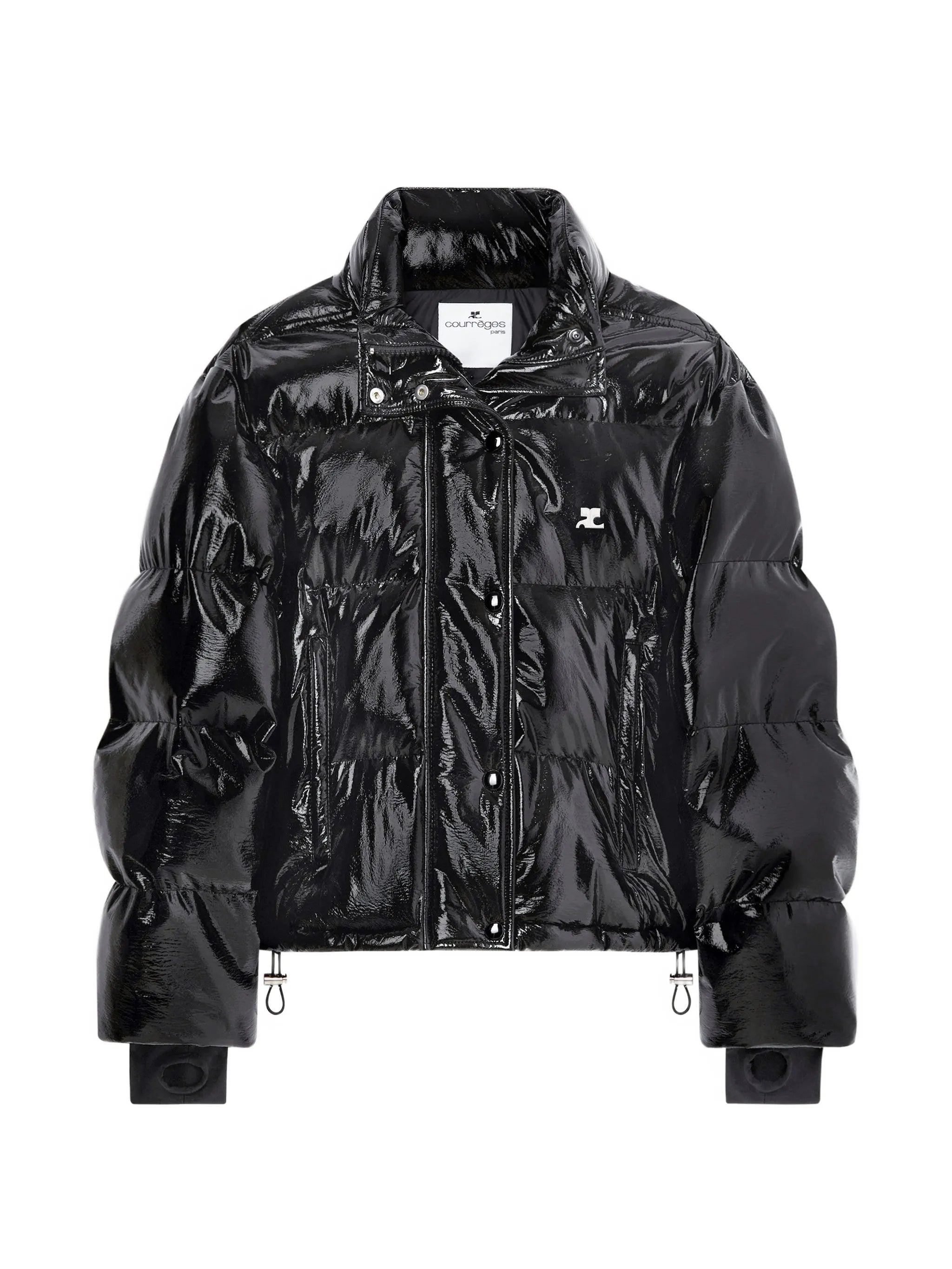 cropped Vinyl puffer jacket