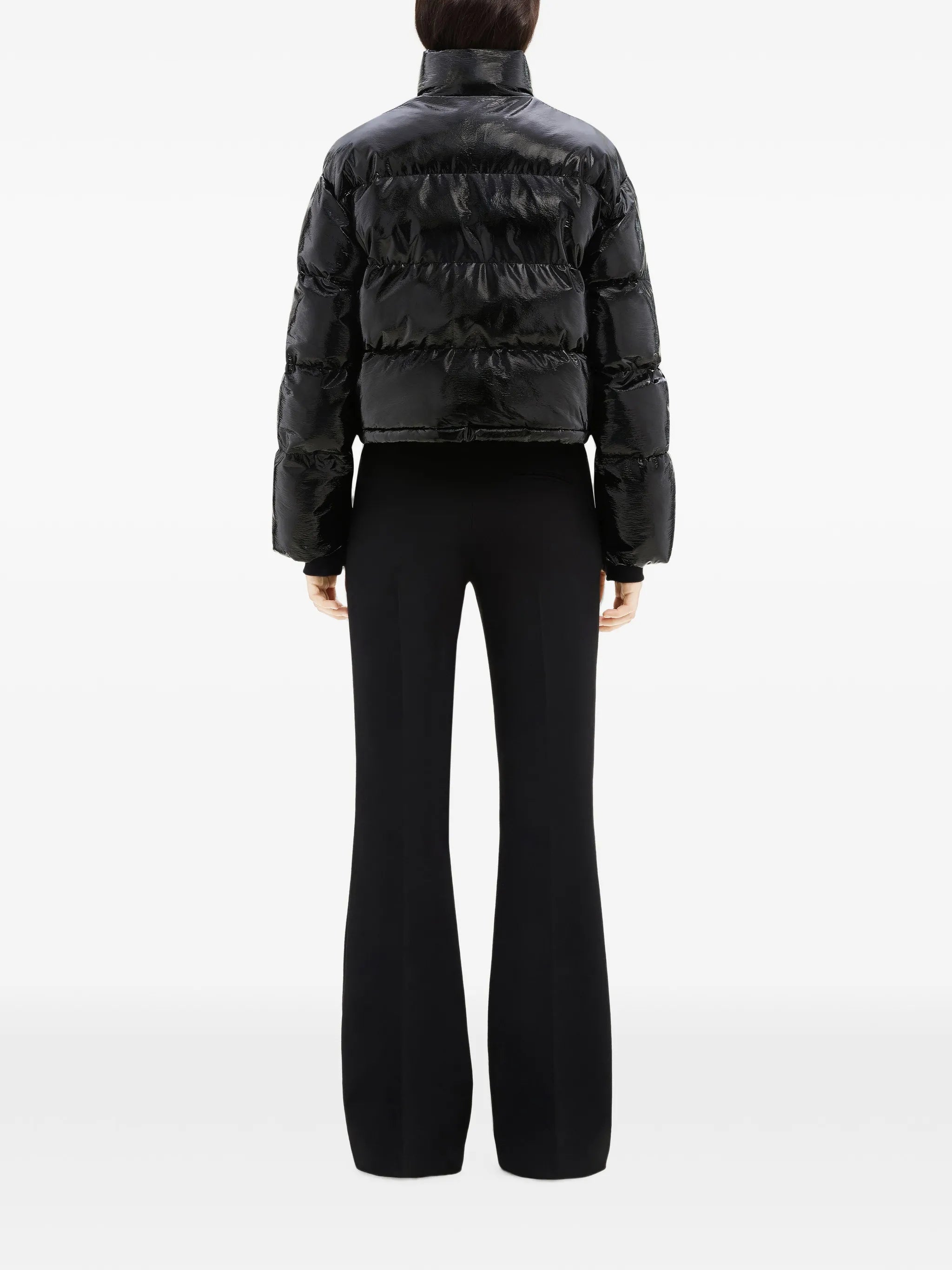 cropped Vinyl puffer jacket