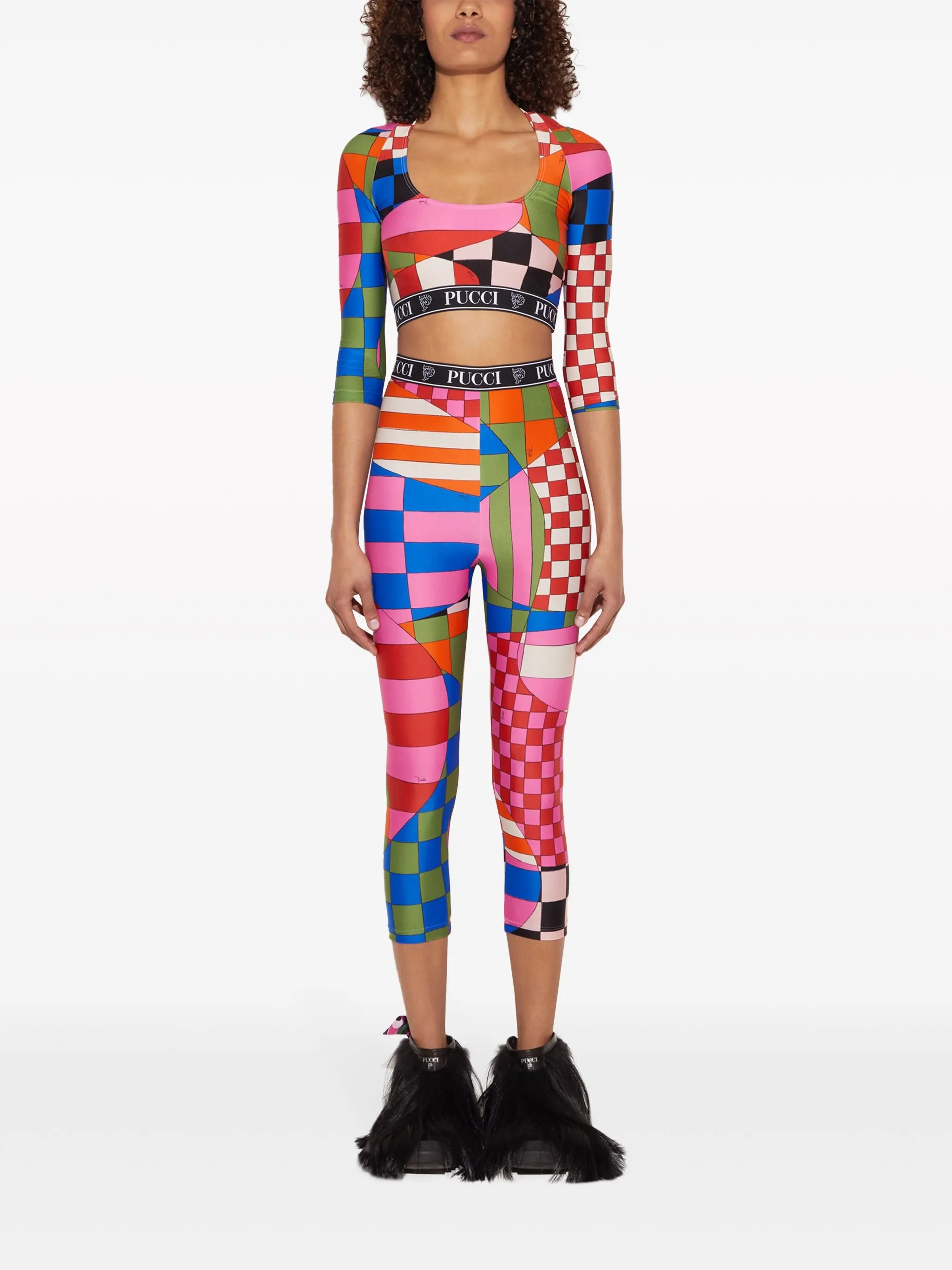 Giardino-print cropped top