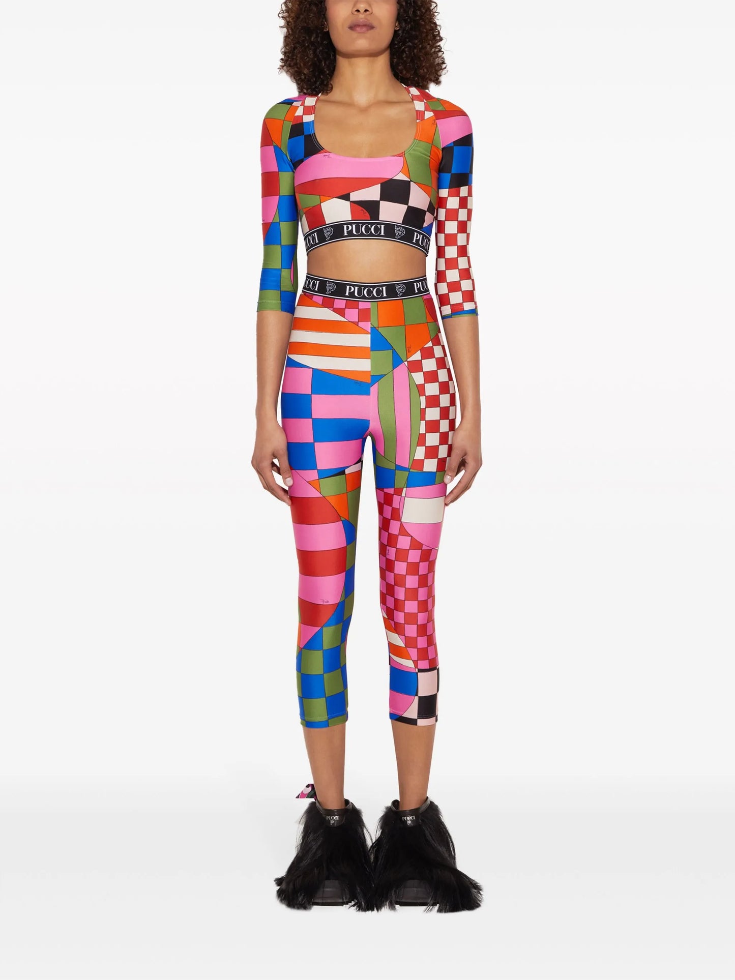 Giardino-print cropped top