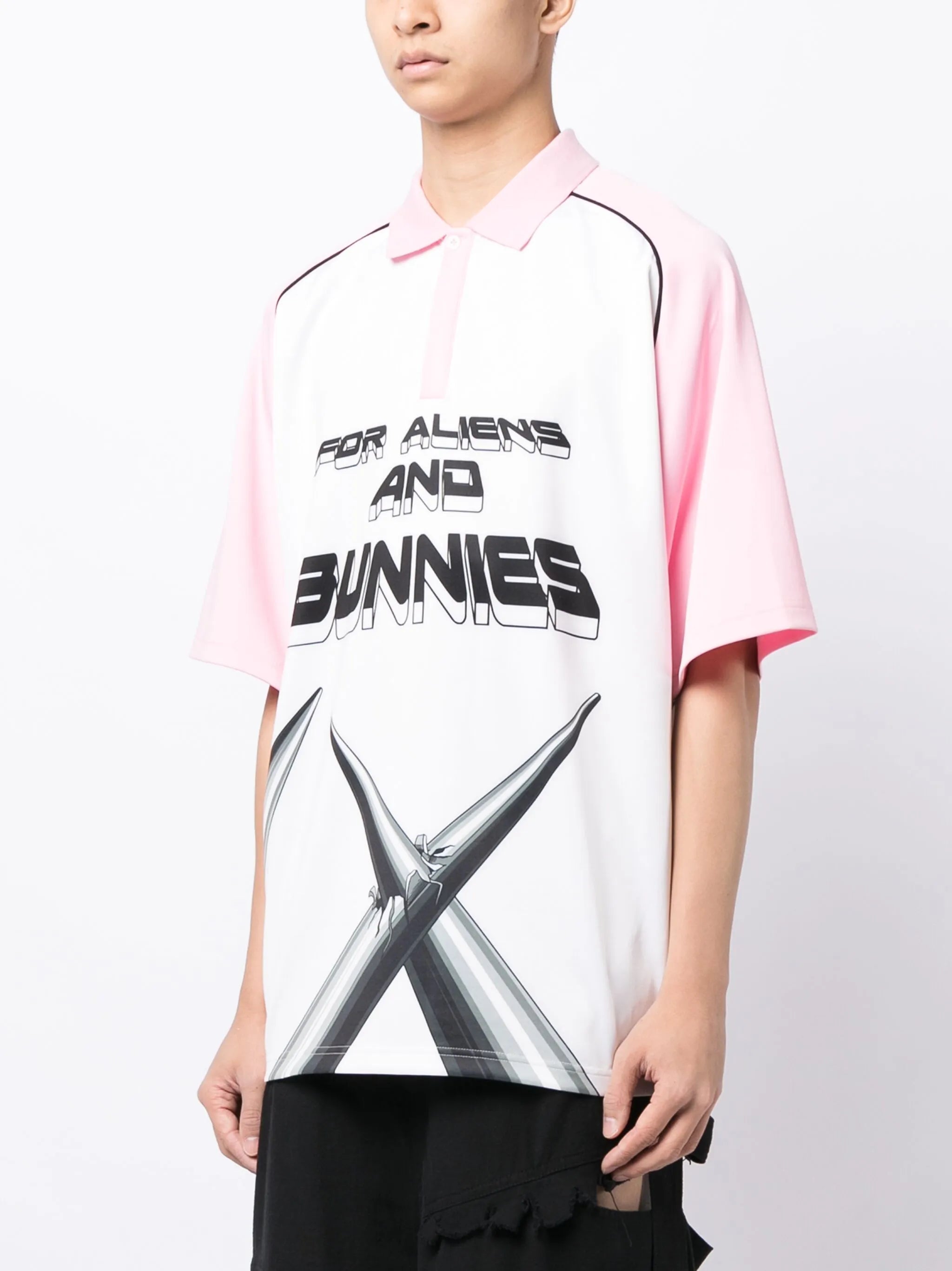 Techno For Aliens And Bunnies polo shirt