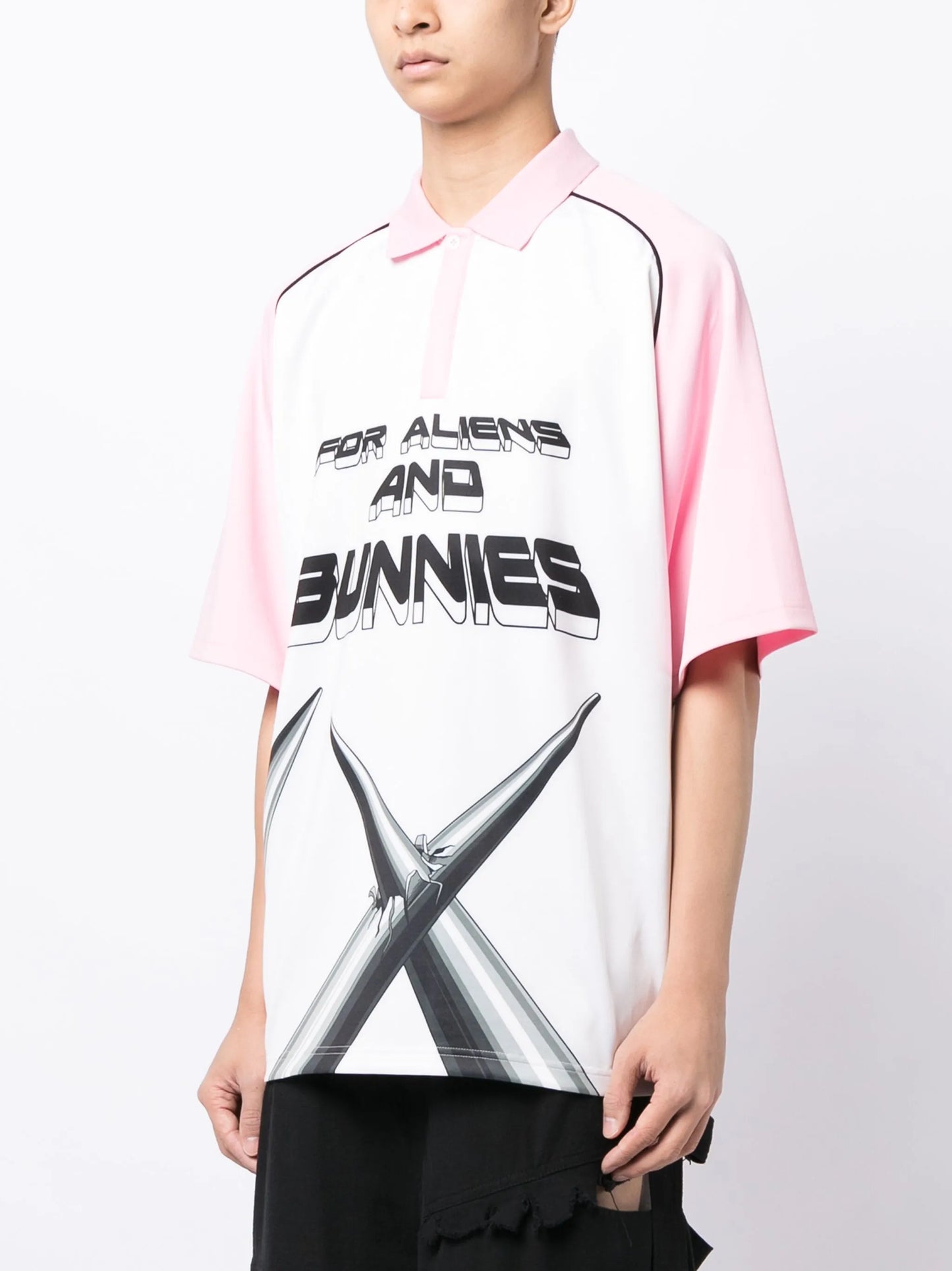 Techno For Aliens And Bunnies polo shirt