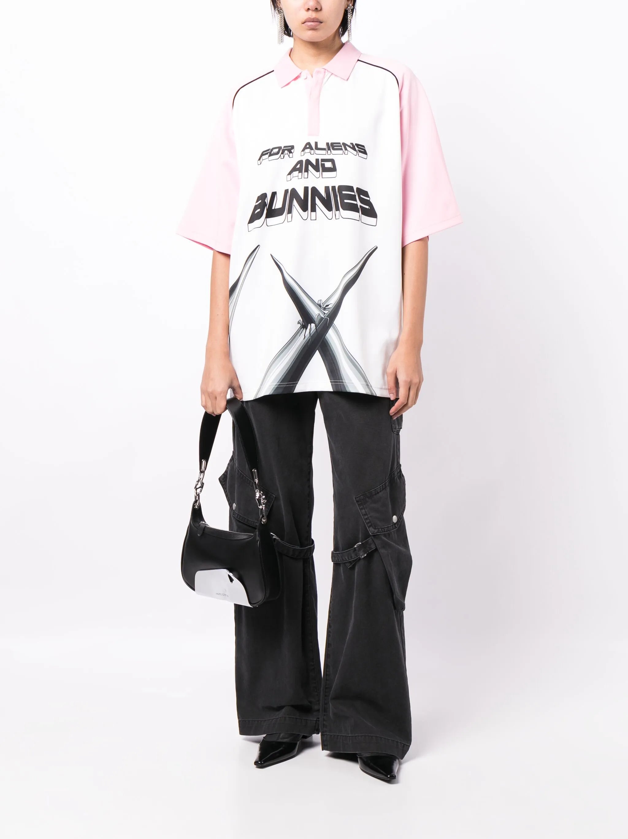 Techno For Aliens And Bunnies polo shirt