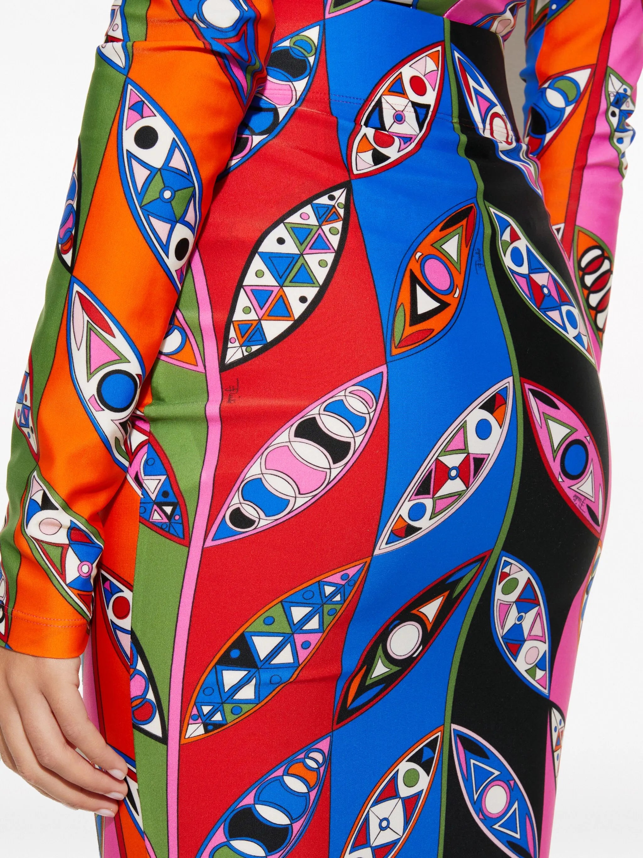 abstract-print pencil skirt