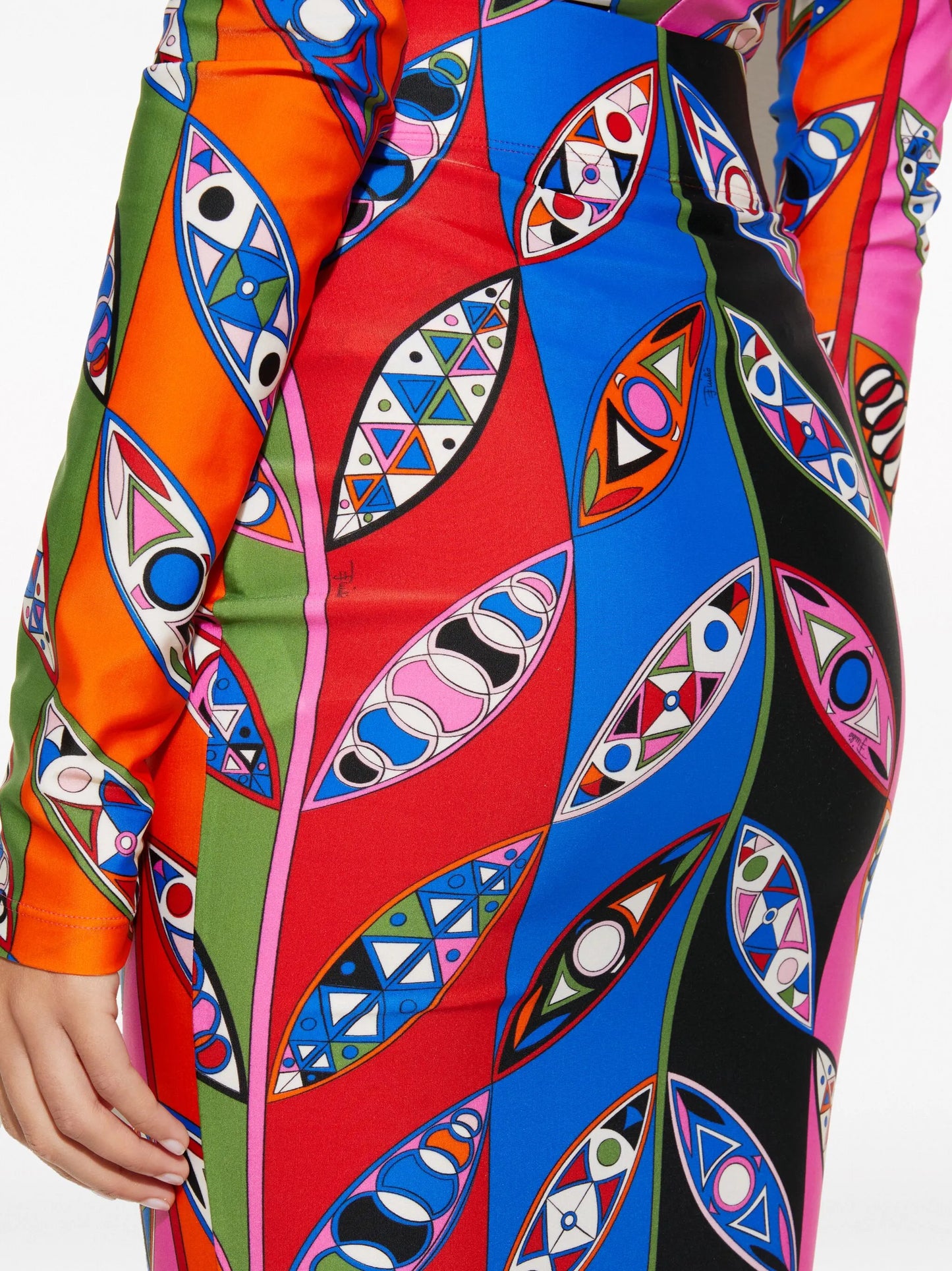 abstract-print pencil skirt
