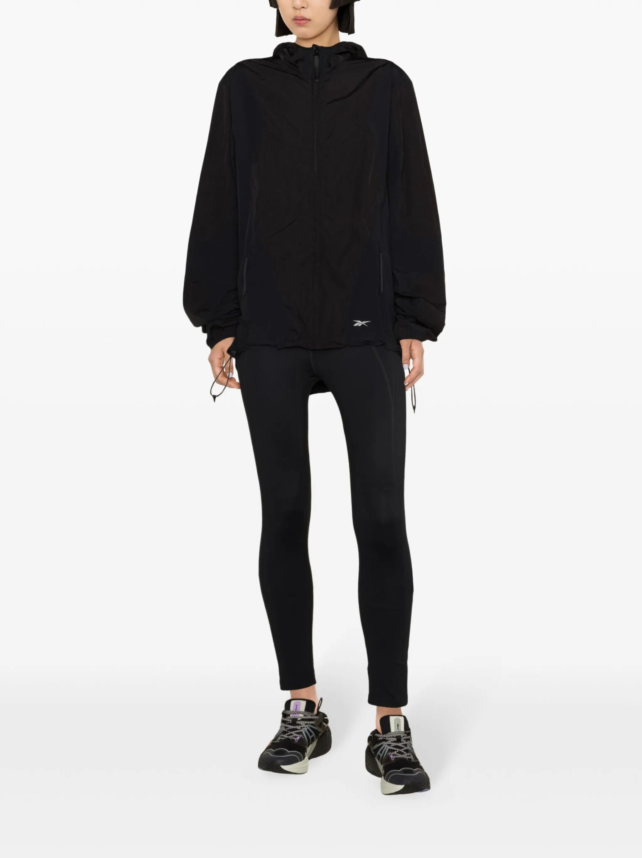 panelled hooded track jacket