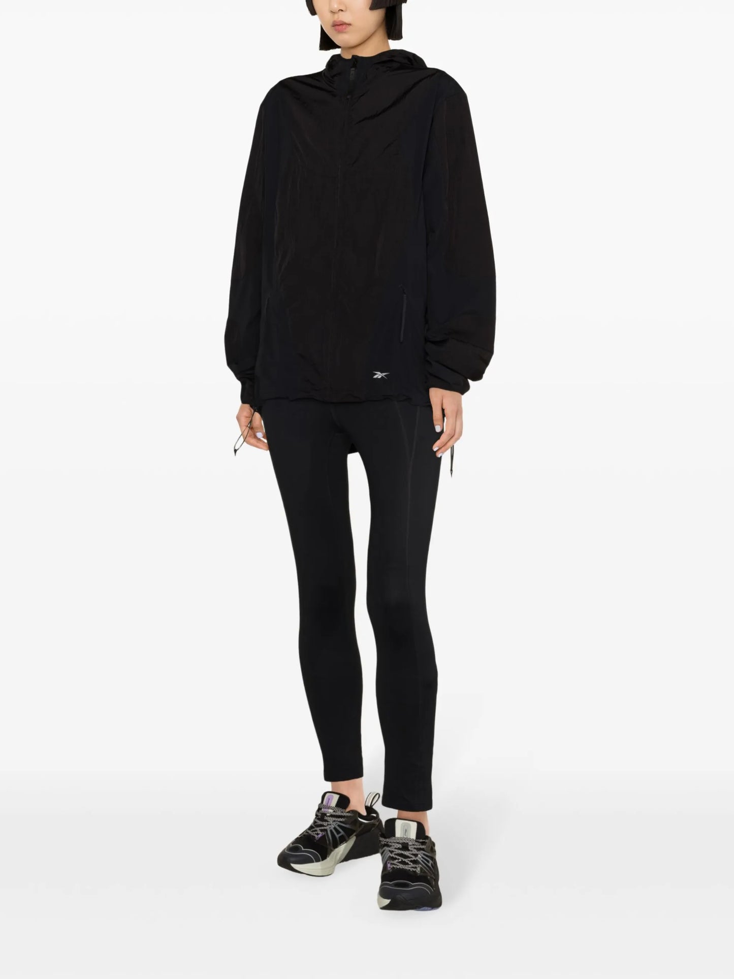 panelled hooded track jacket