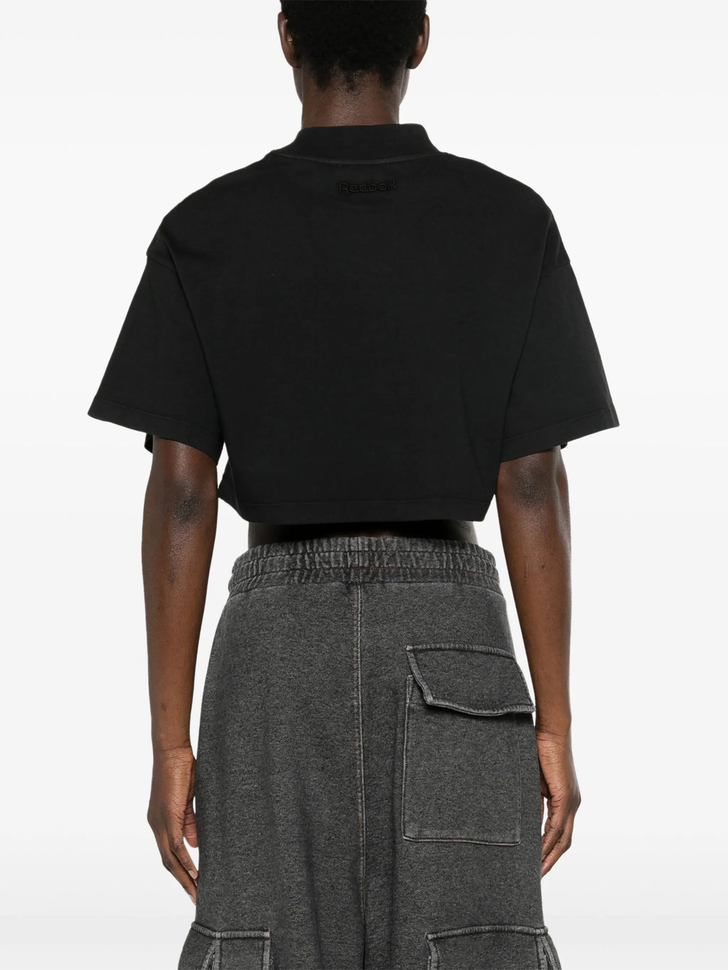 faded-effect cotton cropped T-shirt